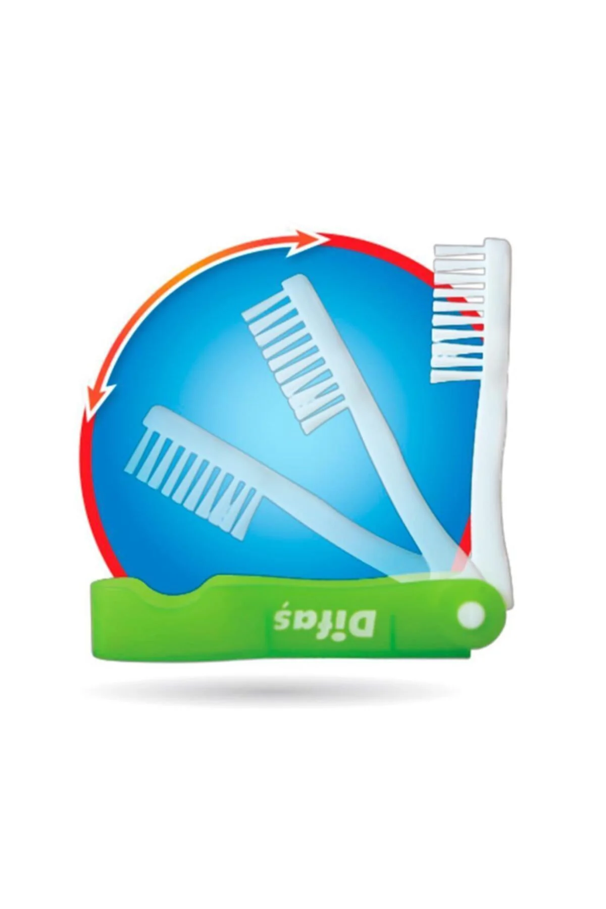 Kırmızı Katlanır Mini Diş Fırçası Koruyucu 715775