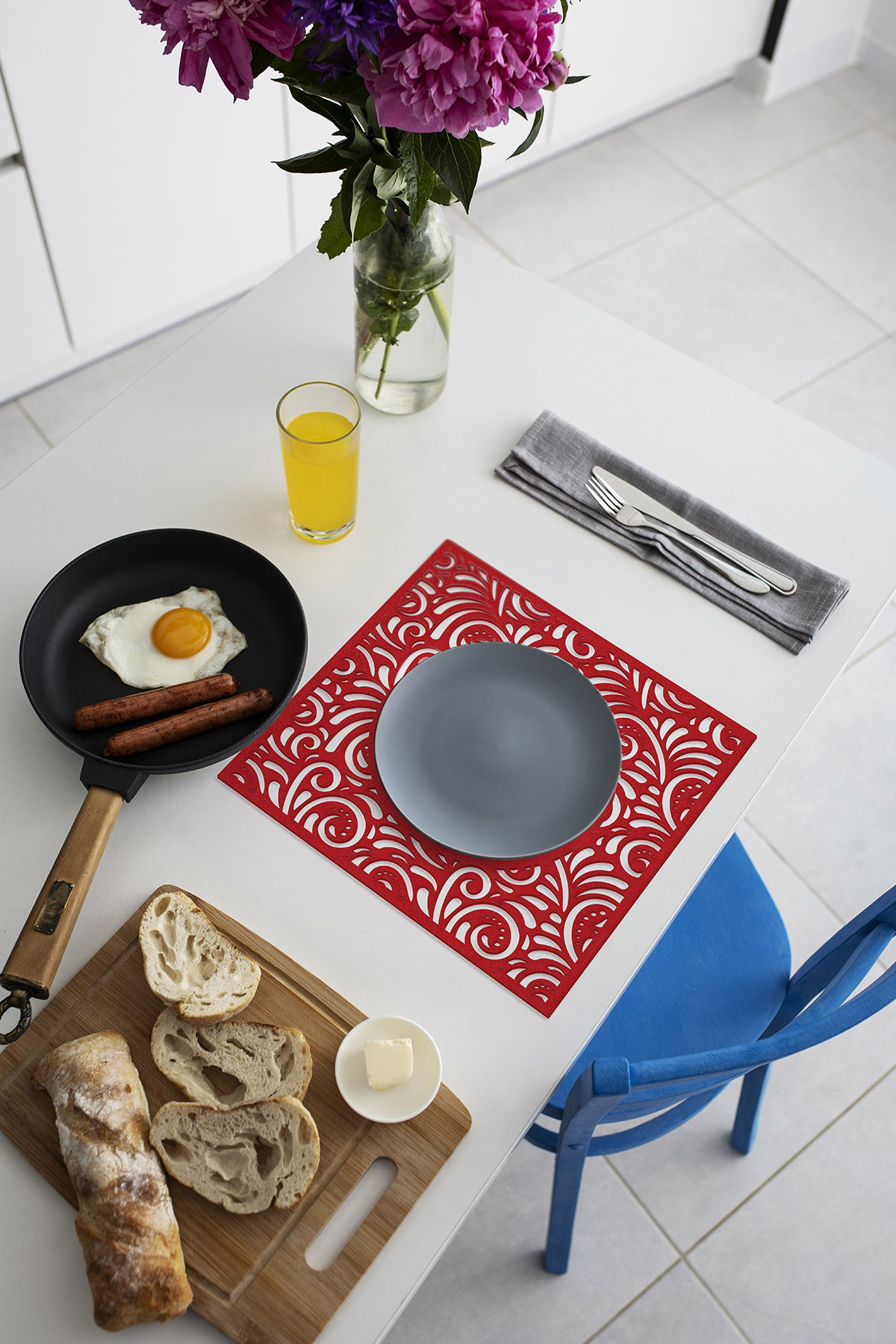 Artikel Kırmızı Keçe Amerikan Servisi, Supla 6'Lı Servis Takım -441 Artikel Kırmızı Keçe Amerikan Servisi, Supla 6'Lı Servis Takım -441