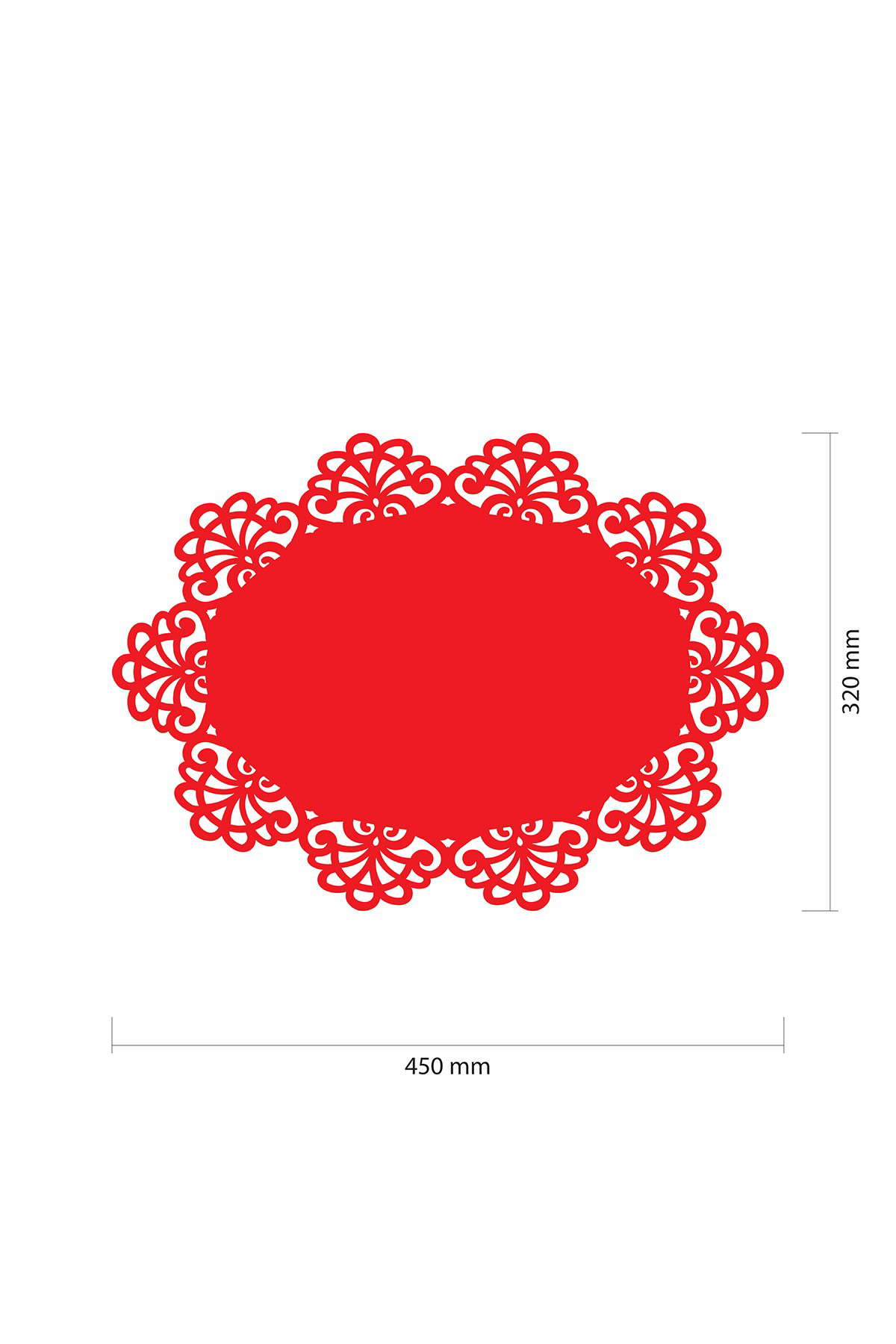 Artikel Kırmızı Keçe Amerikan Servisi, Supla 6'Lı Servis Takım -446
