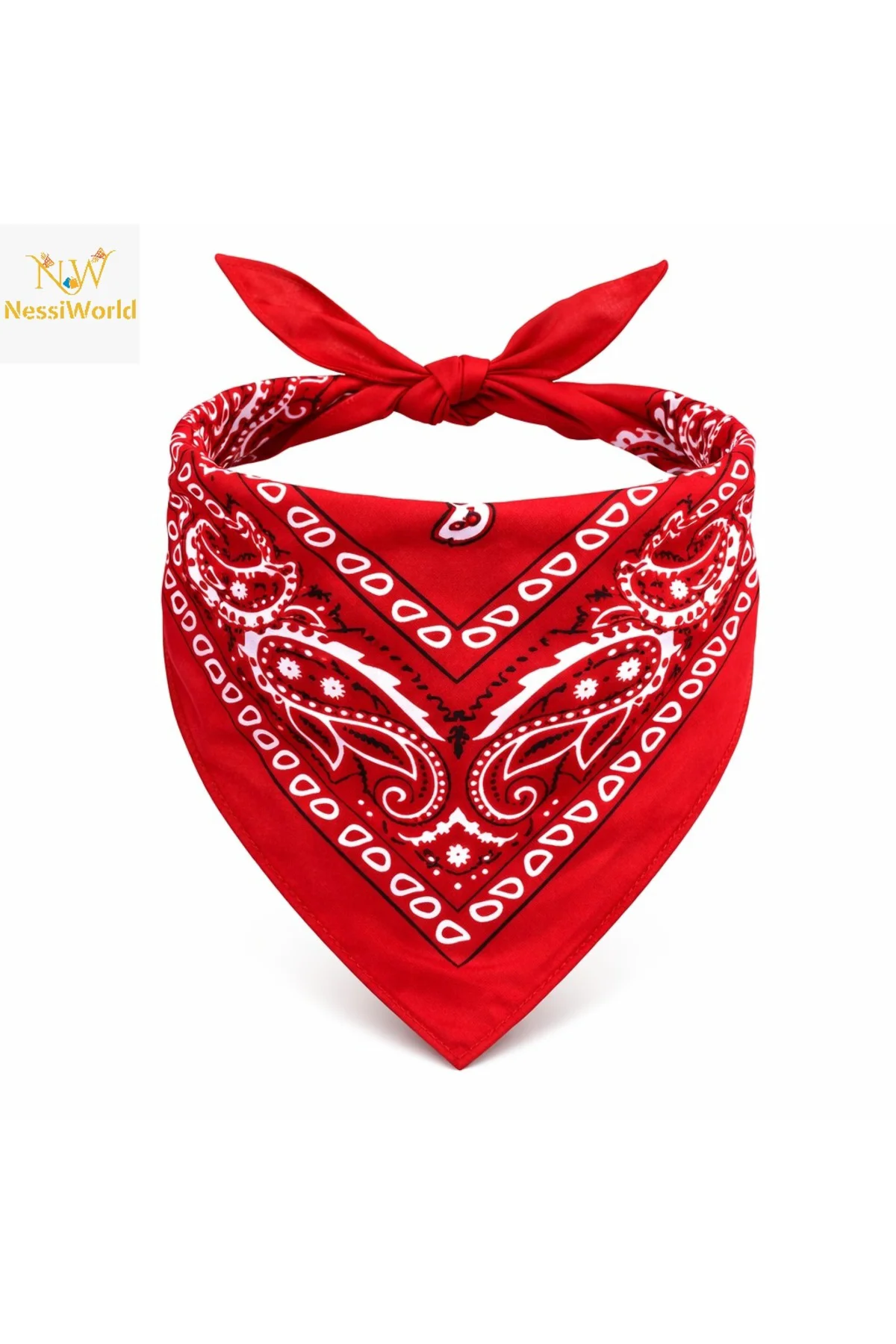 Kırmızı Kovboy Fuları Çocuk Bandana Western Desenli Boyun Fuları