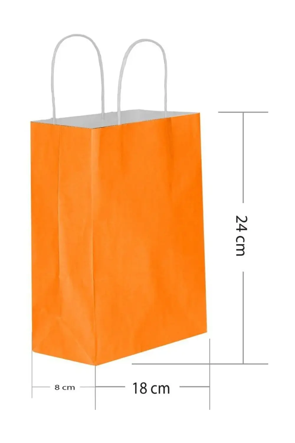 Kırmızı Kraft Hediye Çantası 18x8x24 cm 25'li