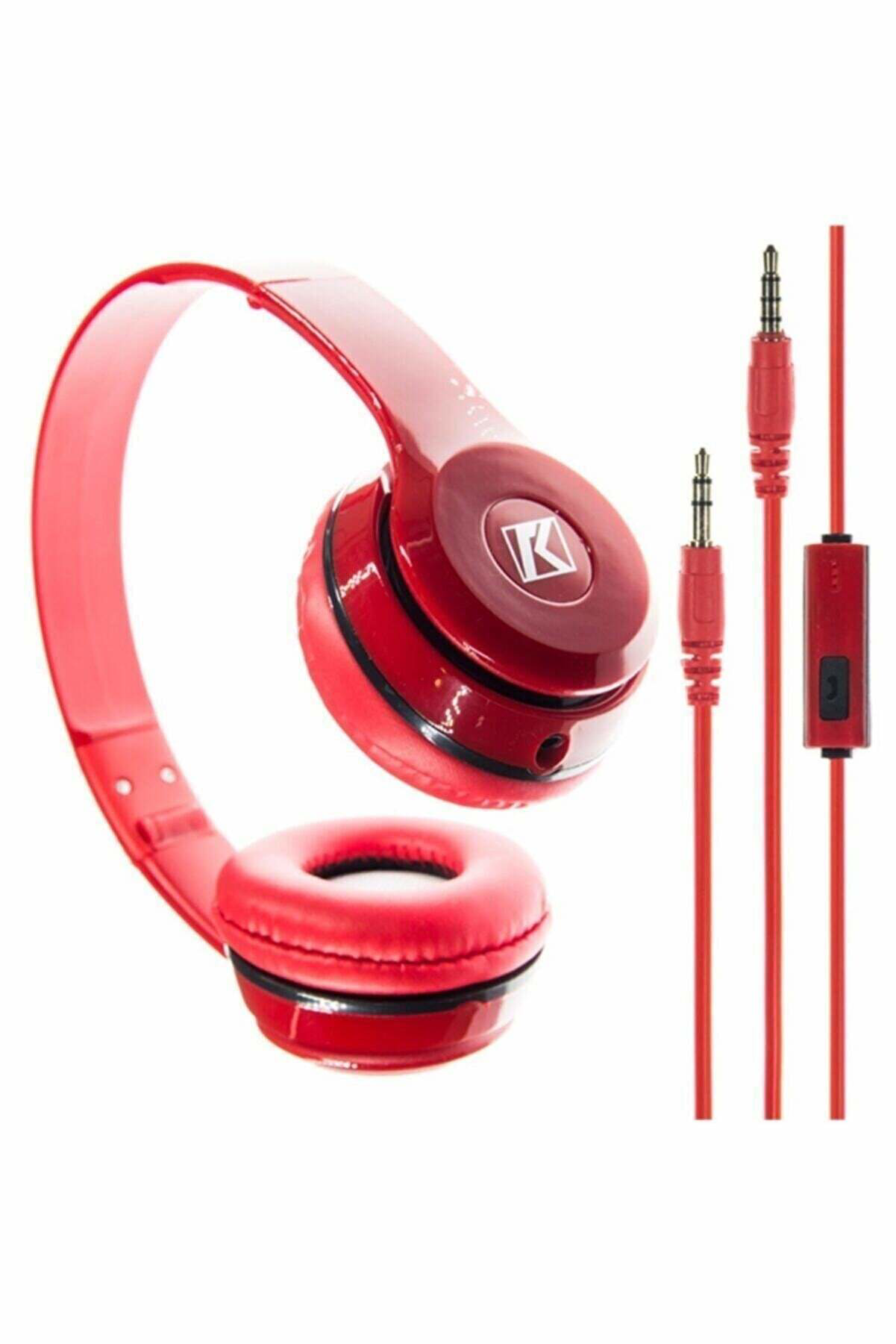 Just Cheap Store Kirmizi Kulak Üstü Portatif Katlanir Stereo Kulaklik