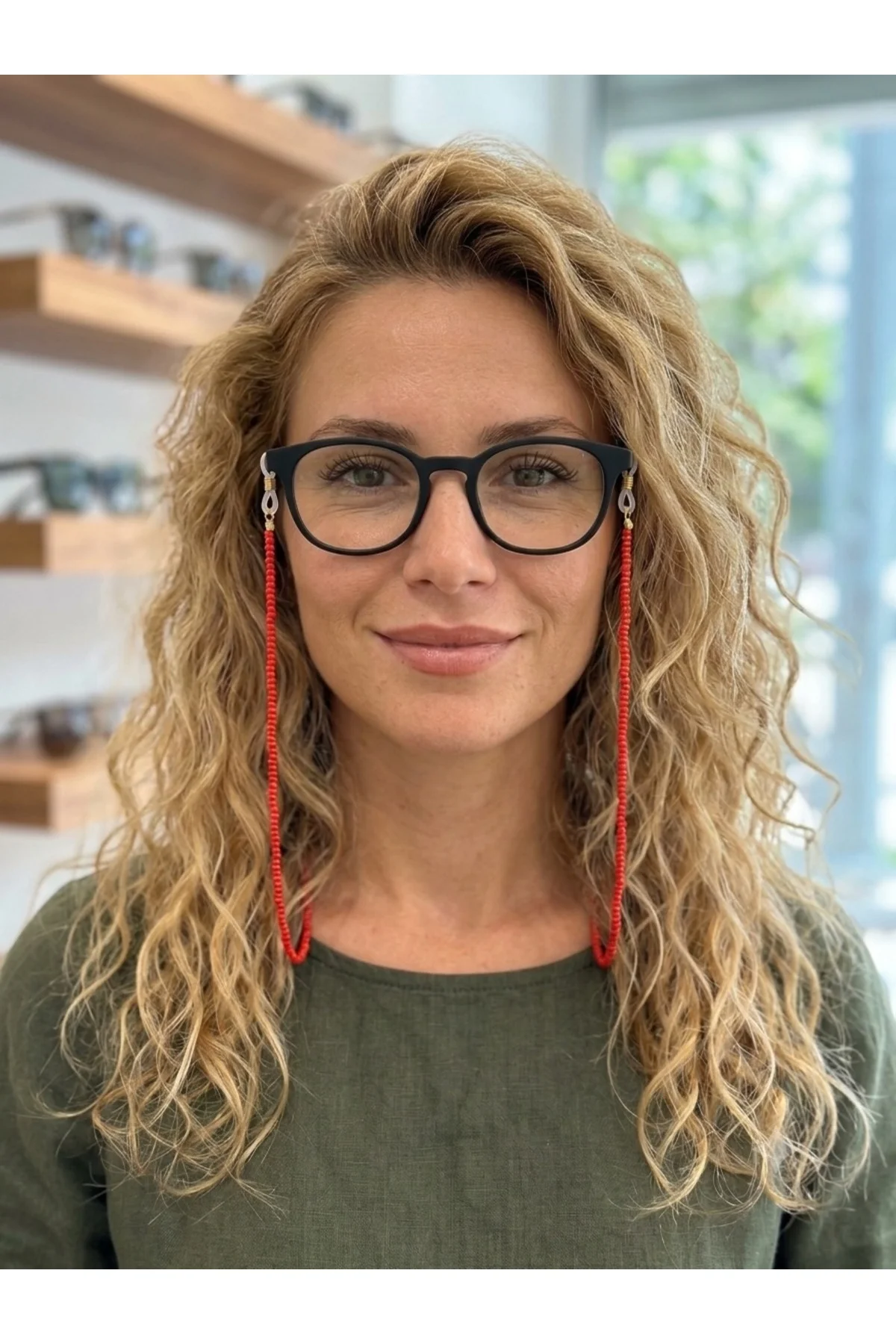 Kırmızı Kum Cam Boncuk Gözlük İpi 70 cm Optik Güneş Gözlük Uyumlu Kırmızı Kum Cam Boncuk Gözlük İpi 70 cm Optik Güneş Gözlük Uyumlu