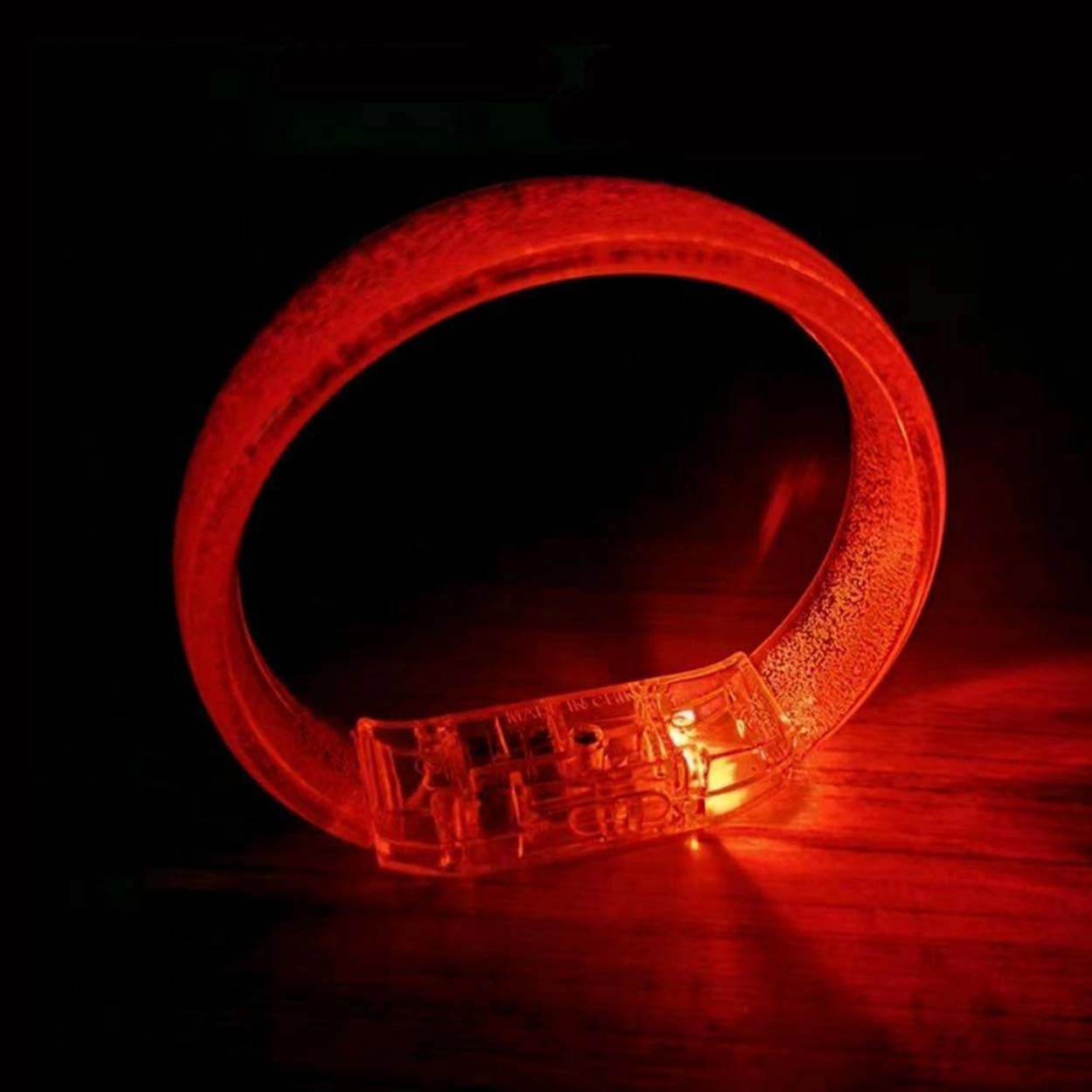 Kırmızı Led Işıklı Baskı Yapılabilen Pilli Bileklik Bilezik 1,5 C
