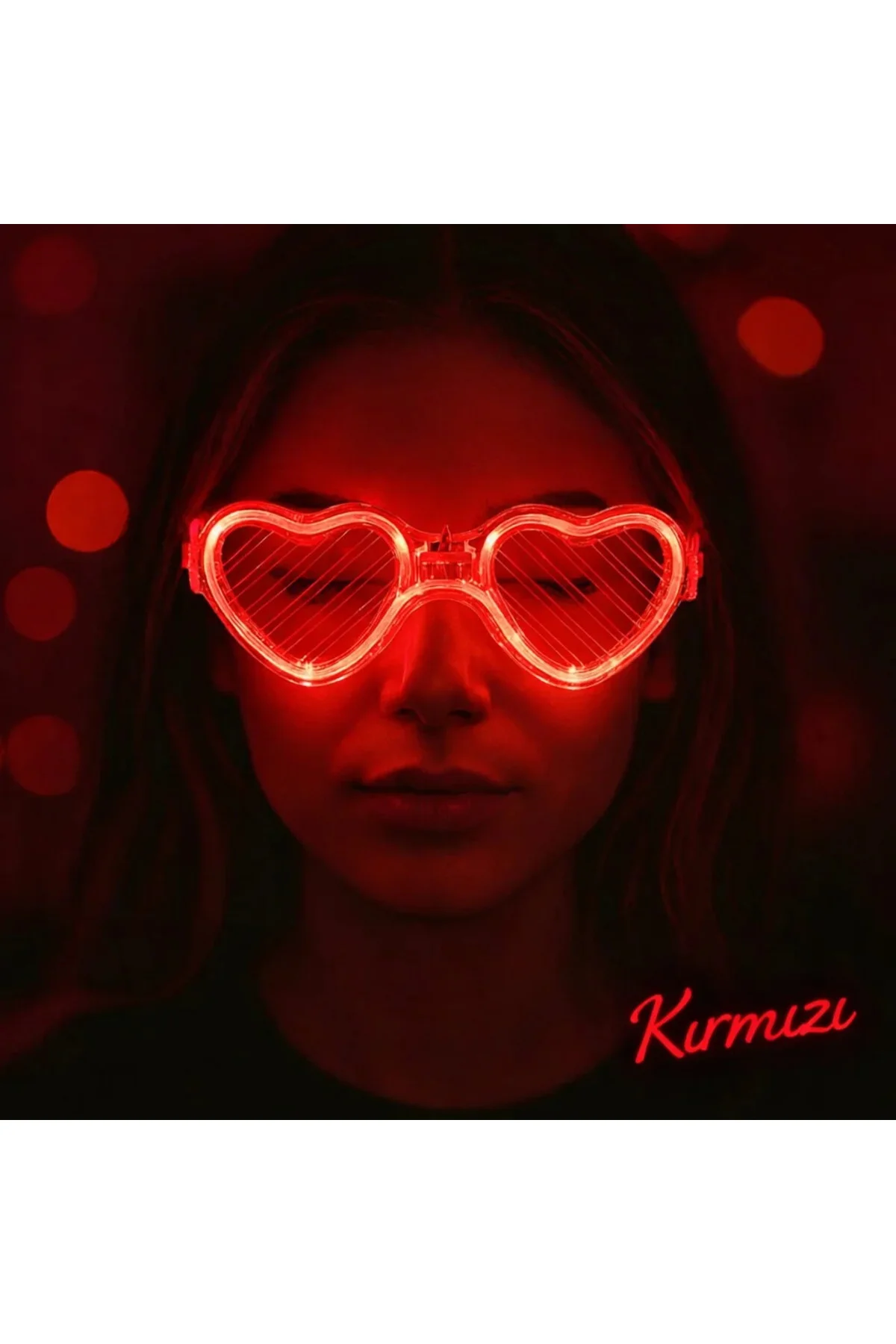 Kırmızı LED Işıklı Kalp Gözlük – 3 Modlu Parti - Glow Gözlüğü Kırmızı LED Işıklı Kalp Gözlük – 3 Modlu Parti - Glow Gözlüğü
