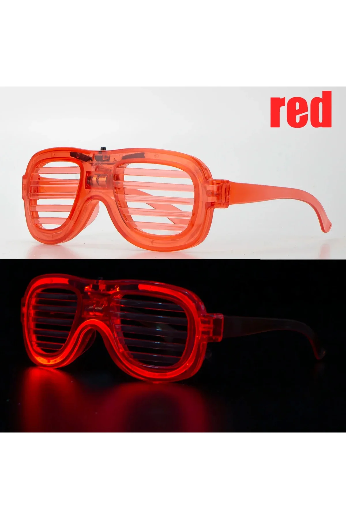 Kırmızı Led Işıklı Parti Gözlüğü - Neon Glow Şerit Gözlük 3 Modlu Kırmızı Led Işıklı Parti Gözlüğü - Neon Glow Şerit Gözlük 3 Modlu