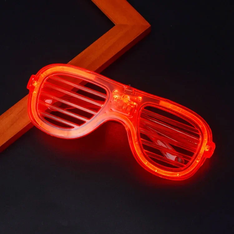 Kırmızı LED Işıklı Parti Gözlüğü - 3 Modlu Neon Glow Şerit Gözlük | Festival ve Rave Aksesuarı