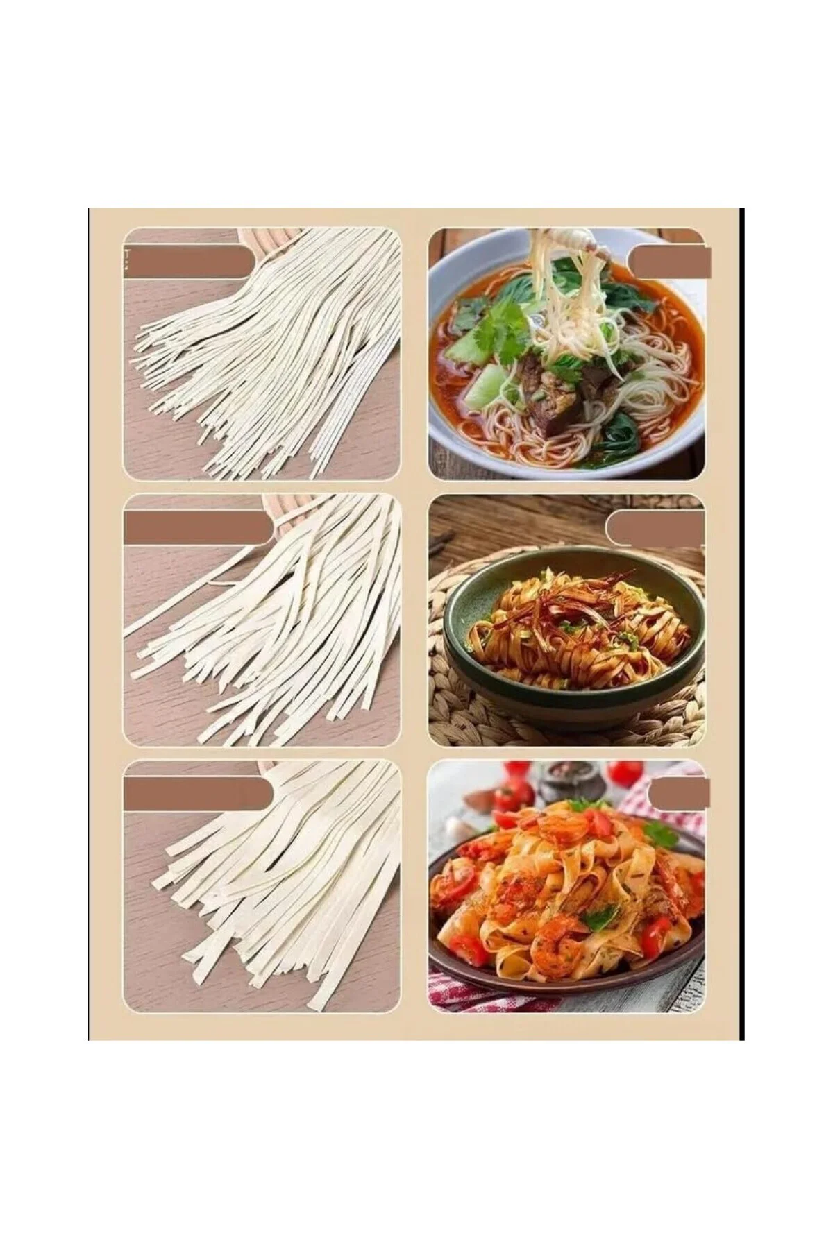 Kırmızı Makarna Makinesi 9 Ayarlı - Profesyonel Çelik Erişte ve Spagetti Açma Makinası 7231