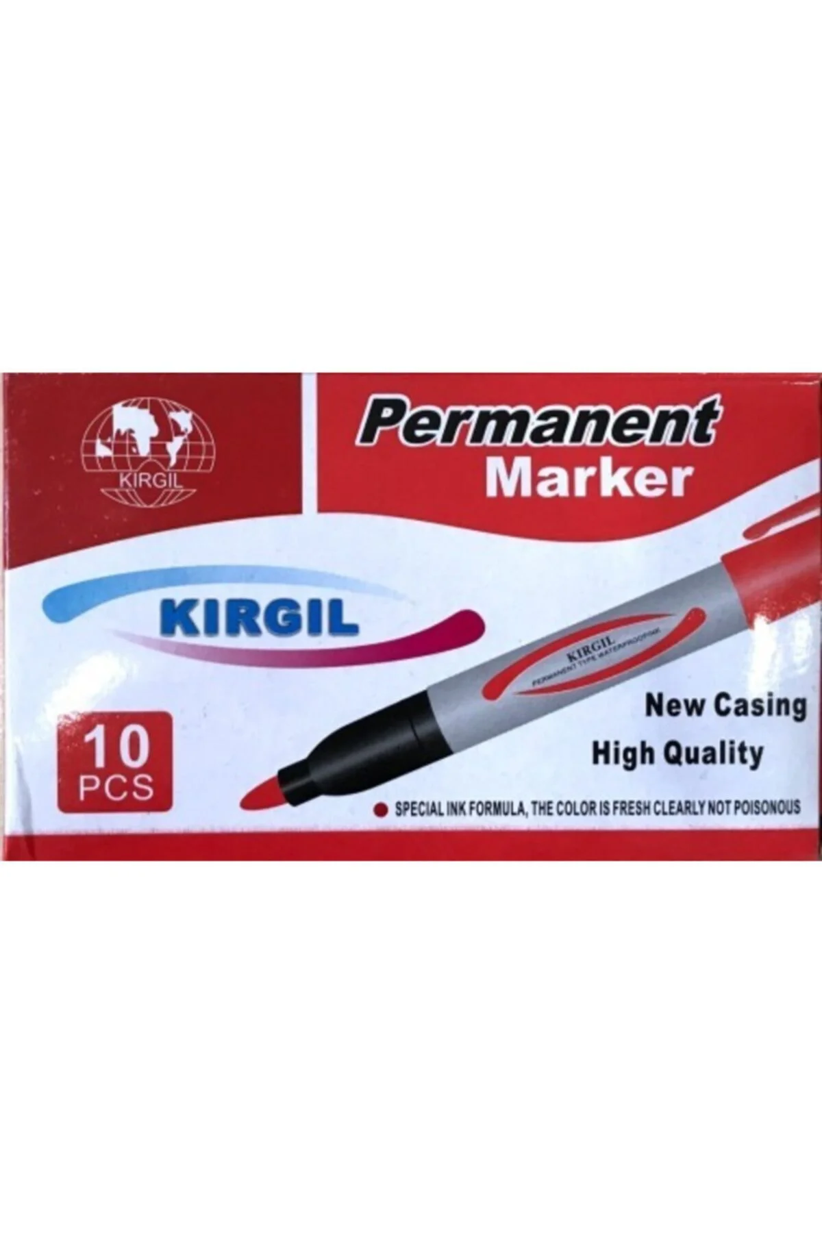 Kırmızı Marker Kalemi Kalın Keçeli Kalem Koli Kalemi Tahta Kalemi
