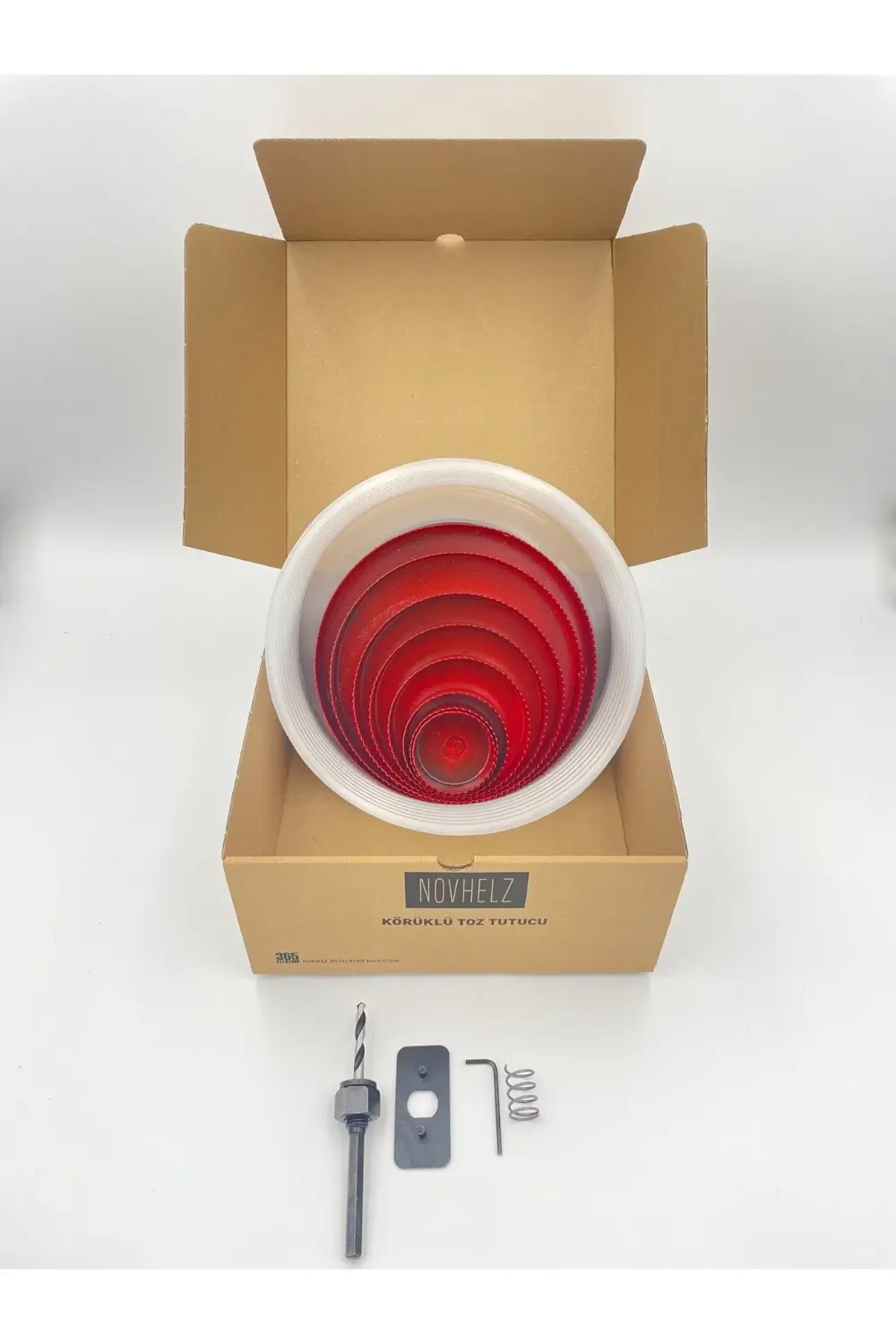 Kırmızı Metal Panç Seti Toz Tutuculu 60-200 mm