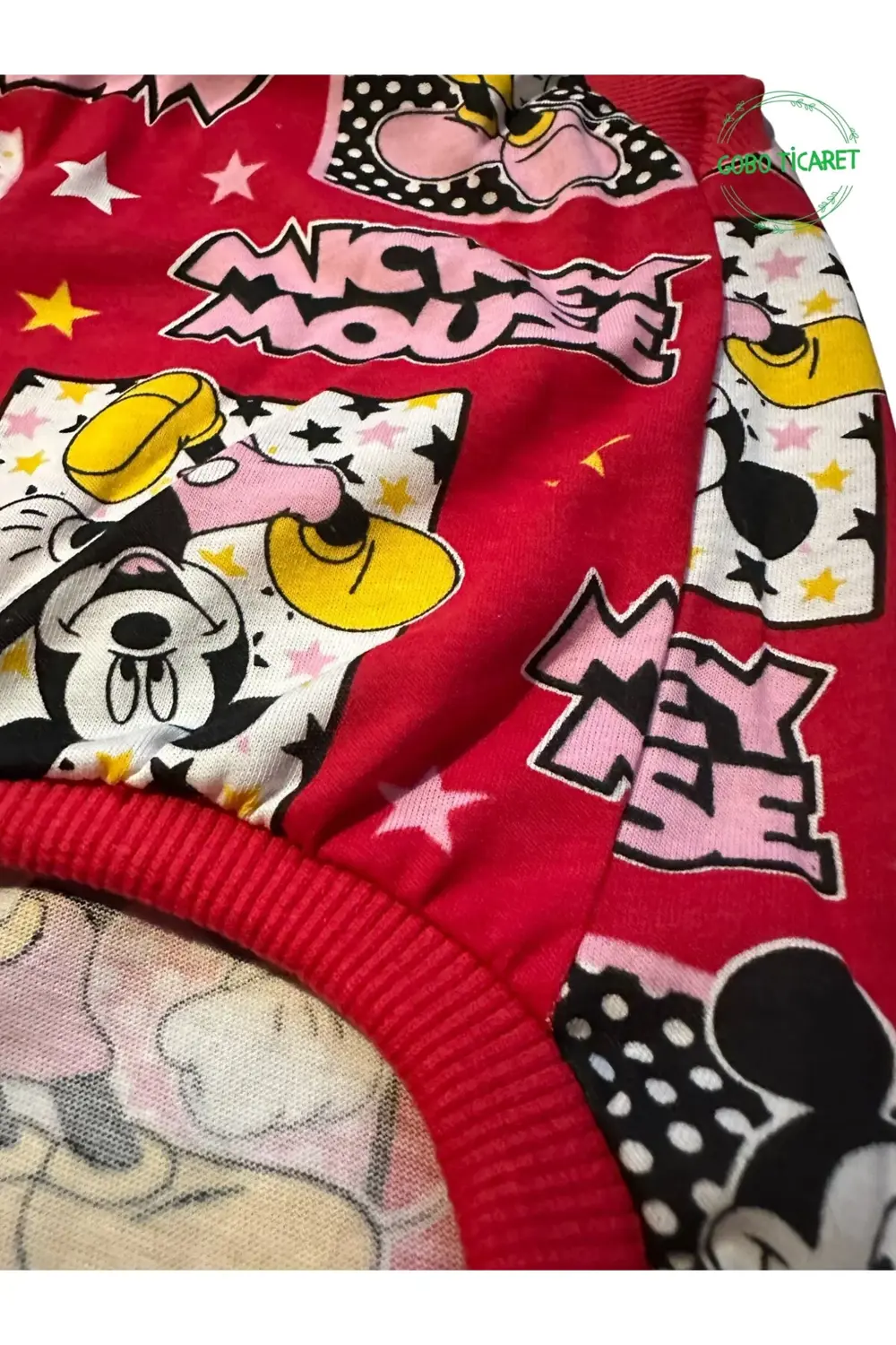 Kırmızı Mickey Mouse Desenli Kedi Köpek Kıyafeti Elbisesi Kırmızı