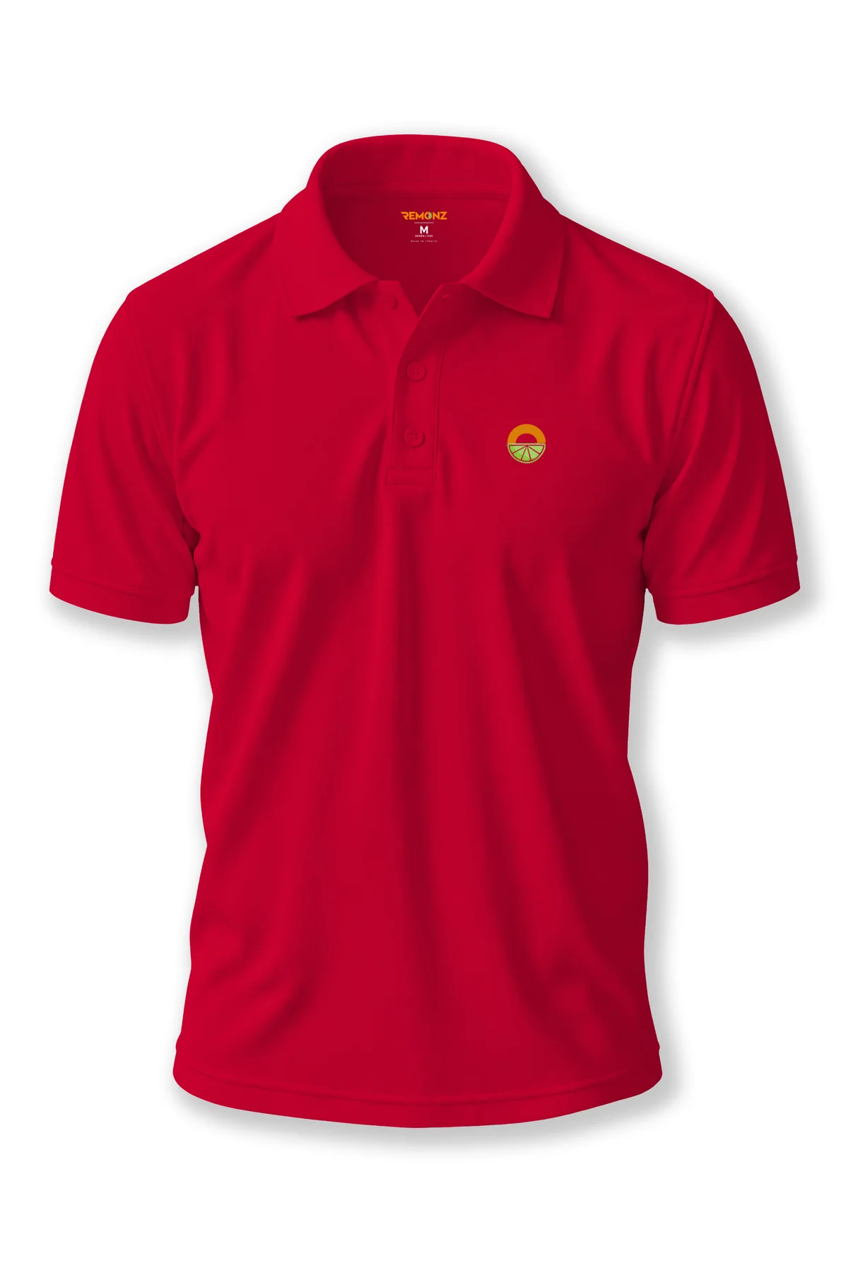Kırmızı Minimalist Logolu Polo Yaka Kısa Kollu Tişört