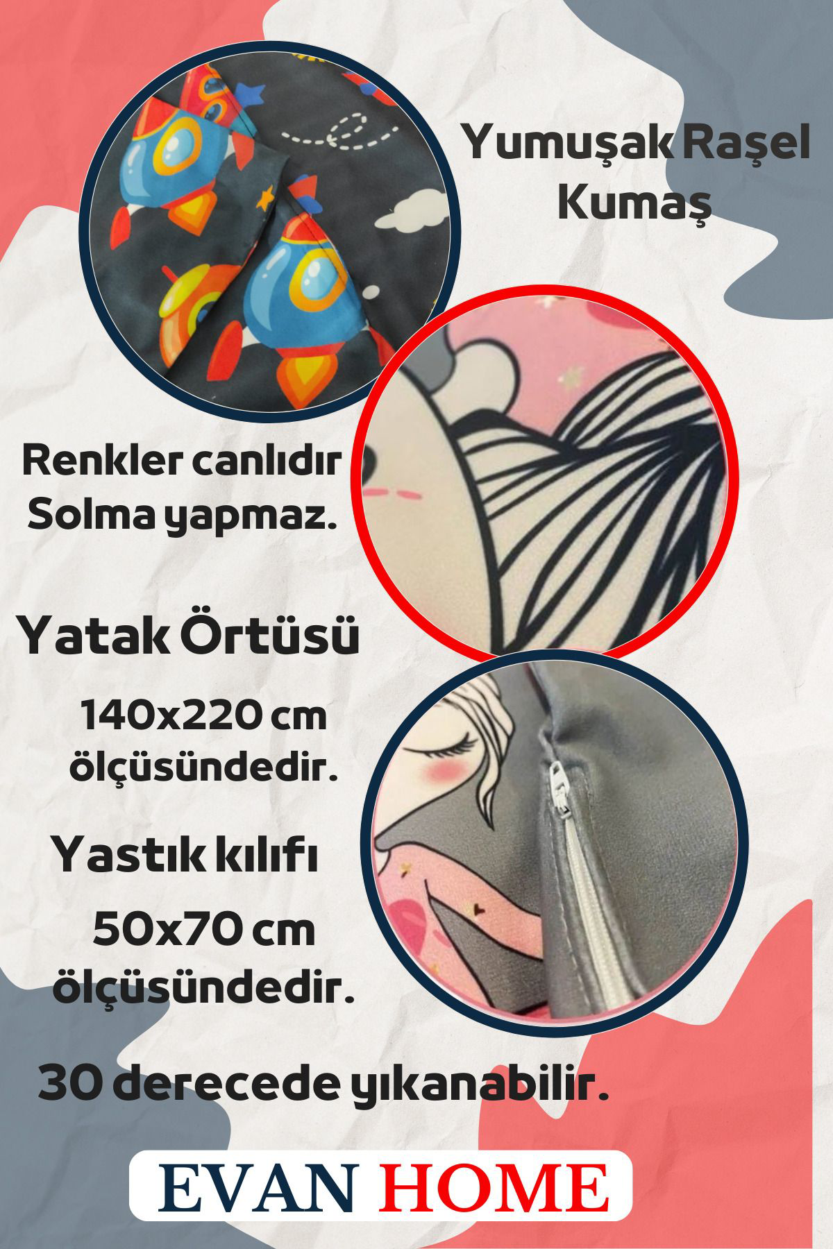 Evan Home Kırmızı Minnie Mouse Desenli Yatak Örtüsü Ve Yastık Kılıfı 2Li Takımı