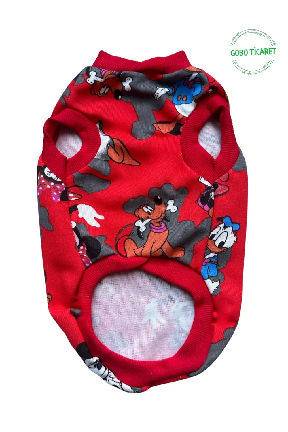 Kırmızı Minnie Mouse Desenli Kedi Köpek Kıyafeti Elbisesi Kırmızı