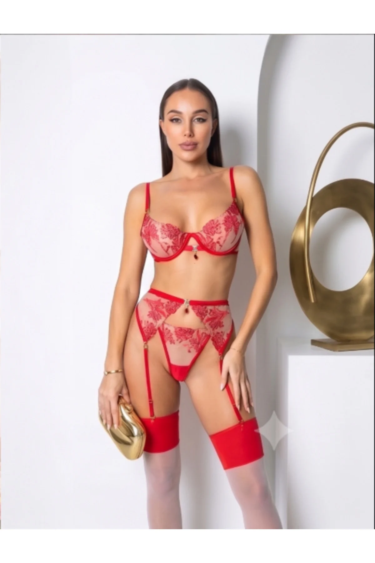 Kırmızı Nakışlı Transparan Jartiyerli İç Çamaşırı Takımı - Desteksiz Telli Dantelli Çeyizlik Premium Set Kırmızı Nakışlı Transparan Jartiyerli İç Çamaşırı Takımı - Desteksiz Telli Dantelli Çeyizlik Premium Set Fiyatı, Yorumları ve Özellikleri