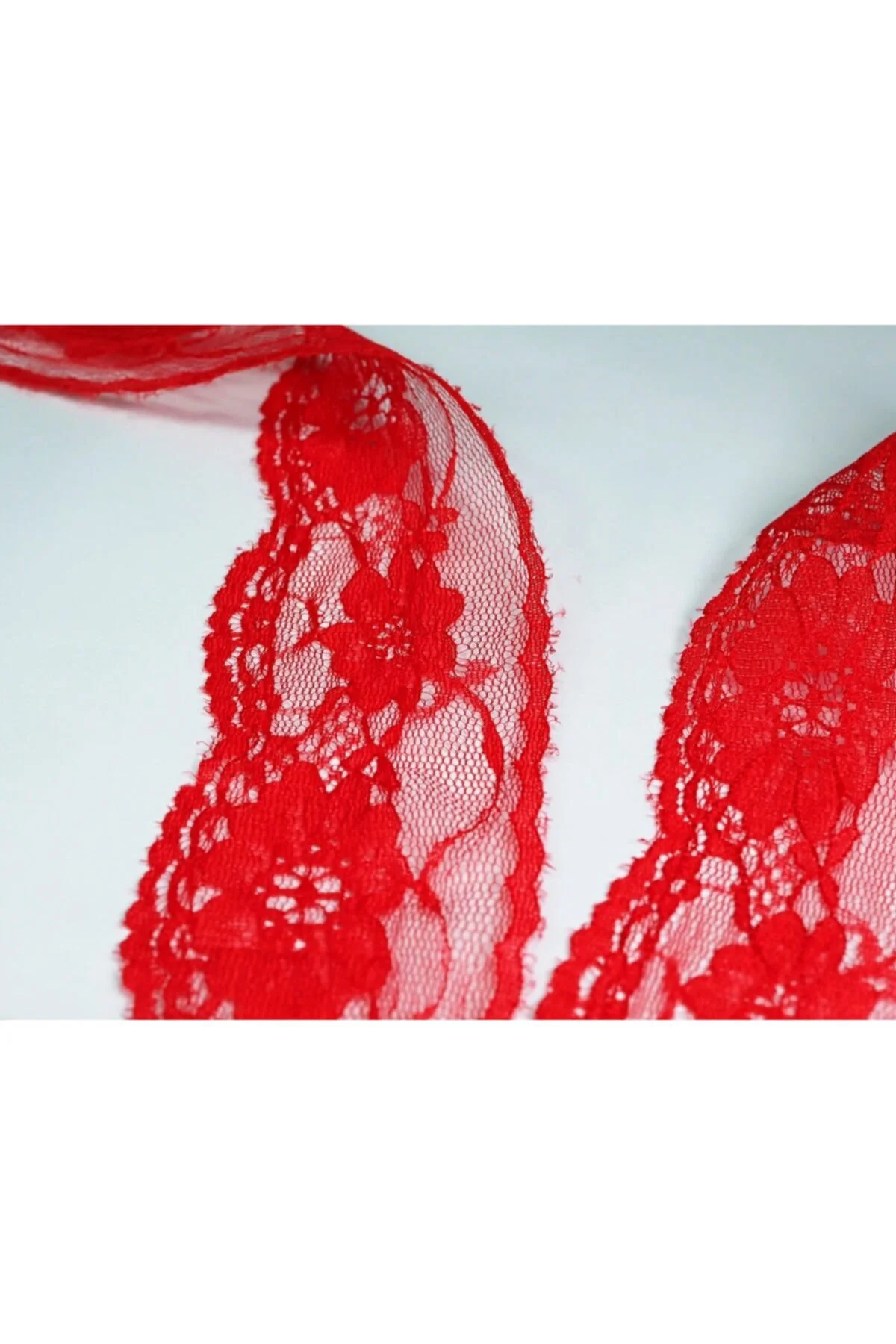 Kırmızı Naylon Dantel 5cm Eninde5 Metrelik Top - (730)