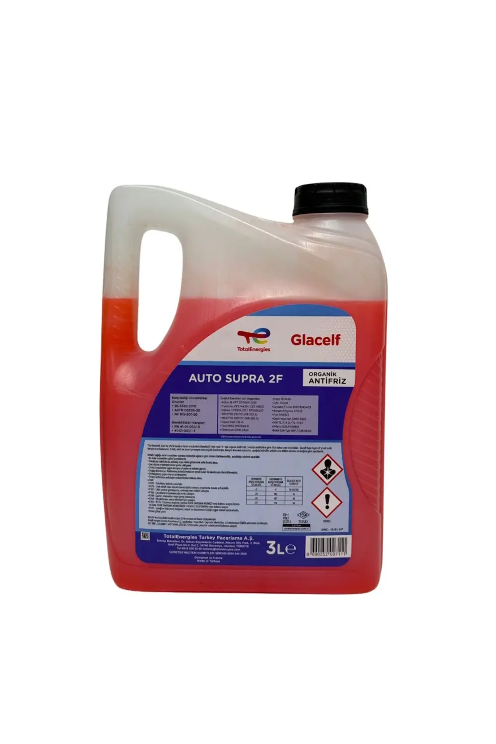 Kırmızı Organik Glacelf 2f Supra 3lt Kırmızı Organic Antifriz