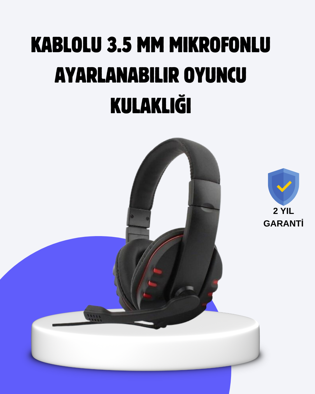 Kırmızı Oyuncu Kulaklığı Mikrofonlu Ayarlanabilir Konforlu Tasarı