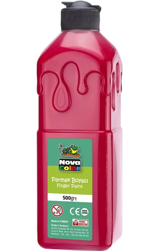 Kırmızı Parmak Boyası Nova Color 500 ml - Kolay Silinebilir