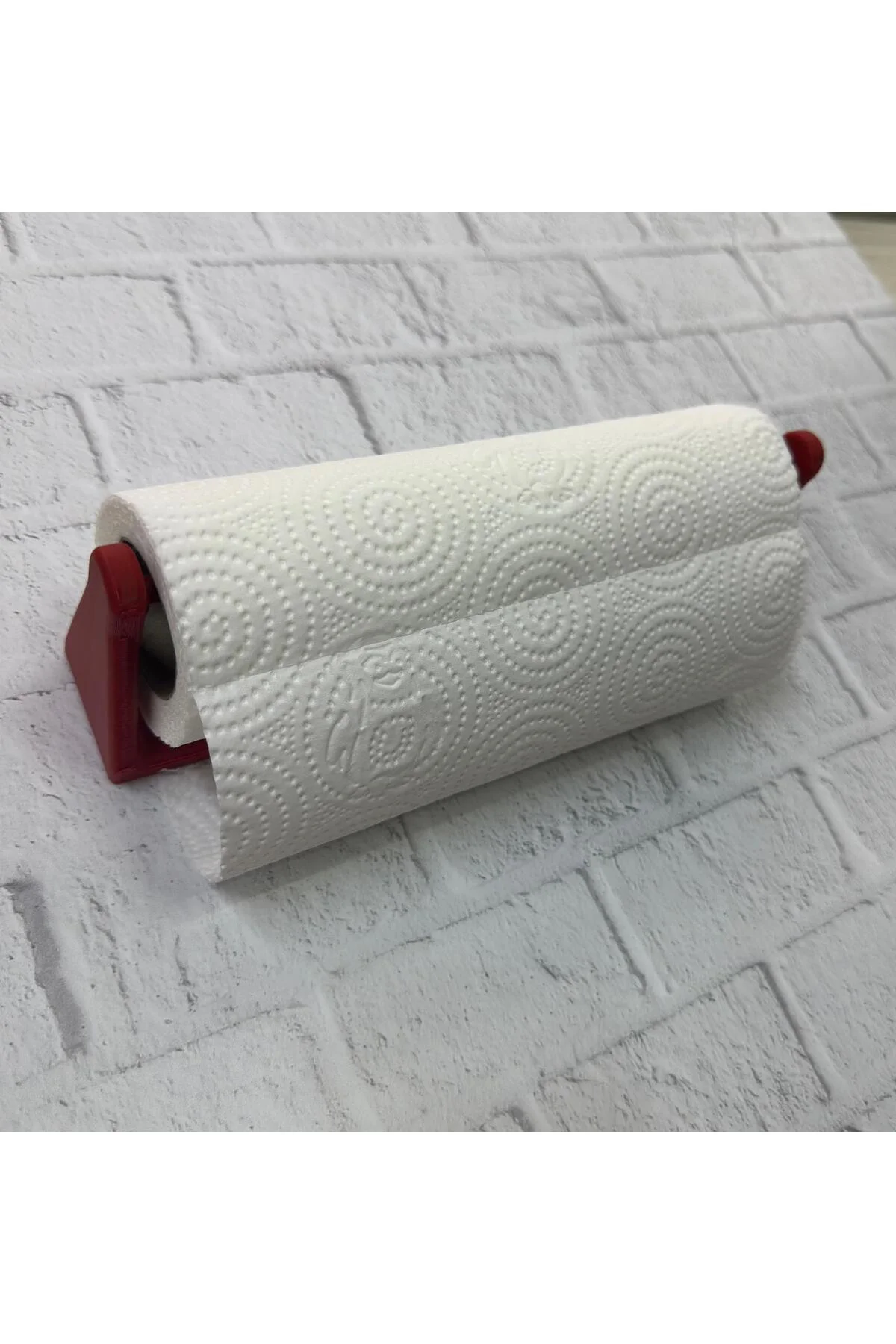 Kırmızı Peçete Tutucu Dayanıklı Duvar Tipi Kağıt Havlu Askısı - L