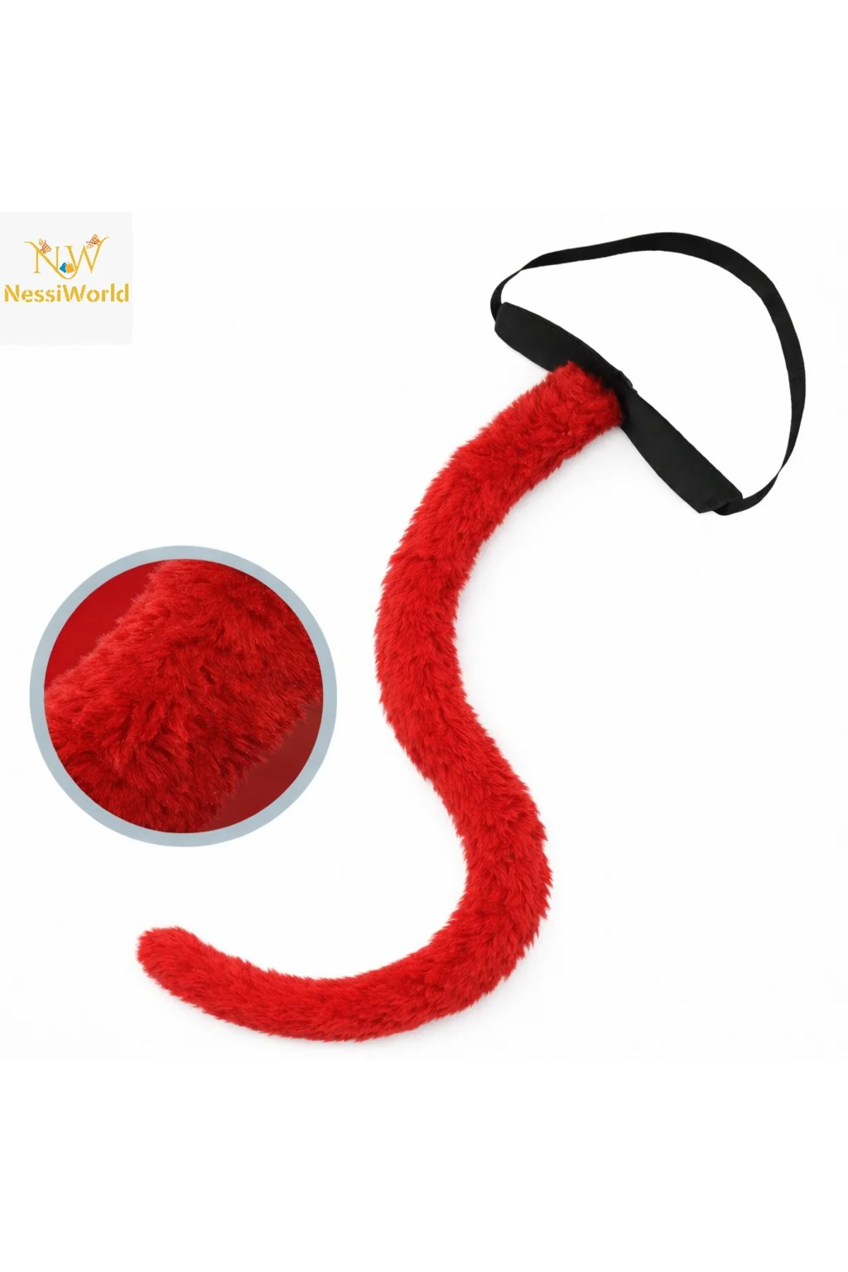 Kırmızı Peluş Kuyruk Şekil Verilebilir 70 cm
