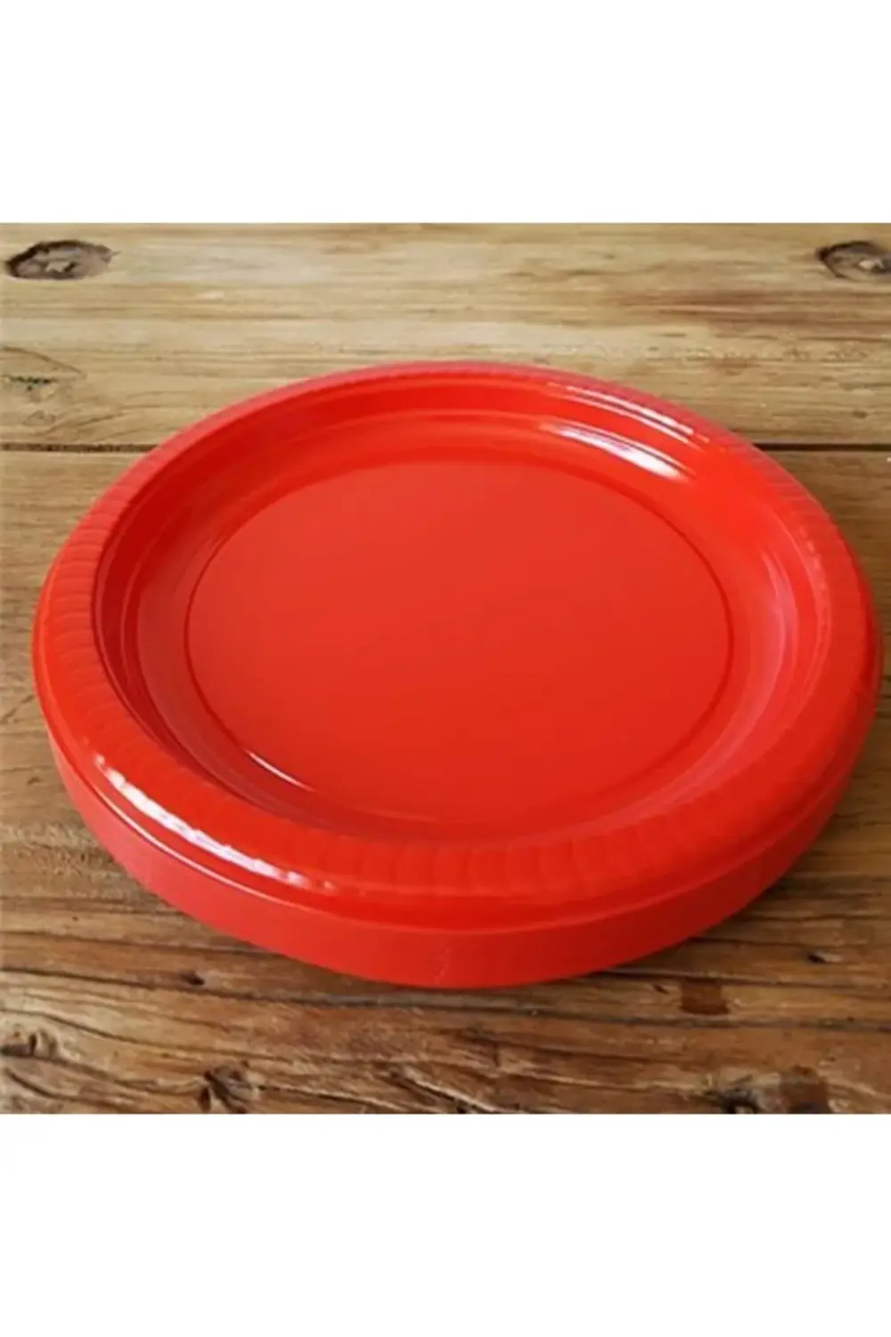 Kırmızı Plastik Tabak 22 Cm-25 Adet