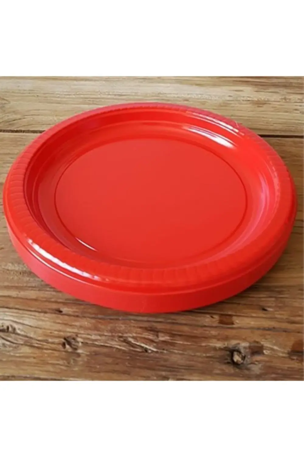 Kırmızı Plastik Tabak 22 Cm-25 Adet