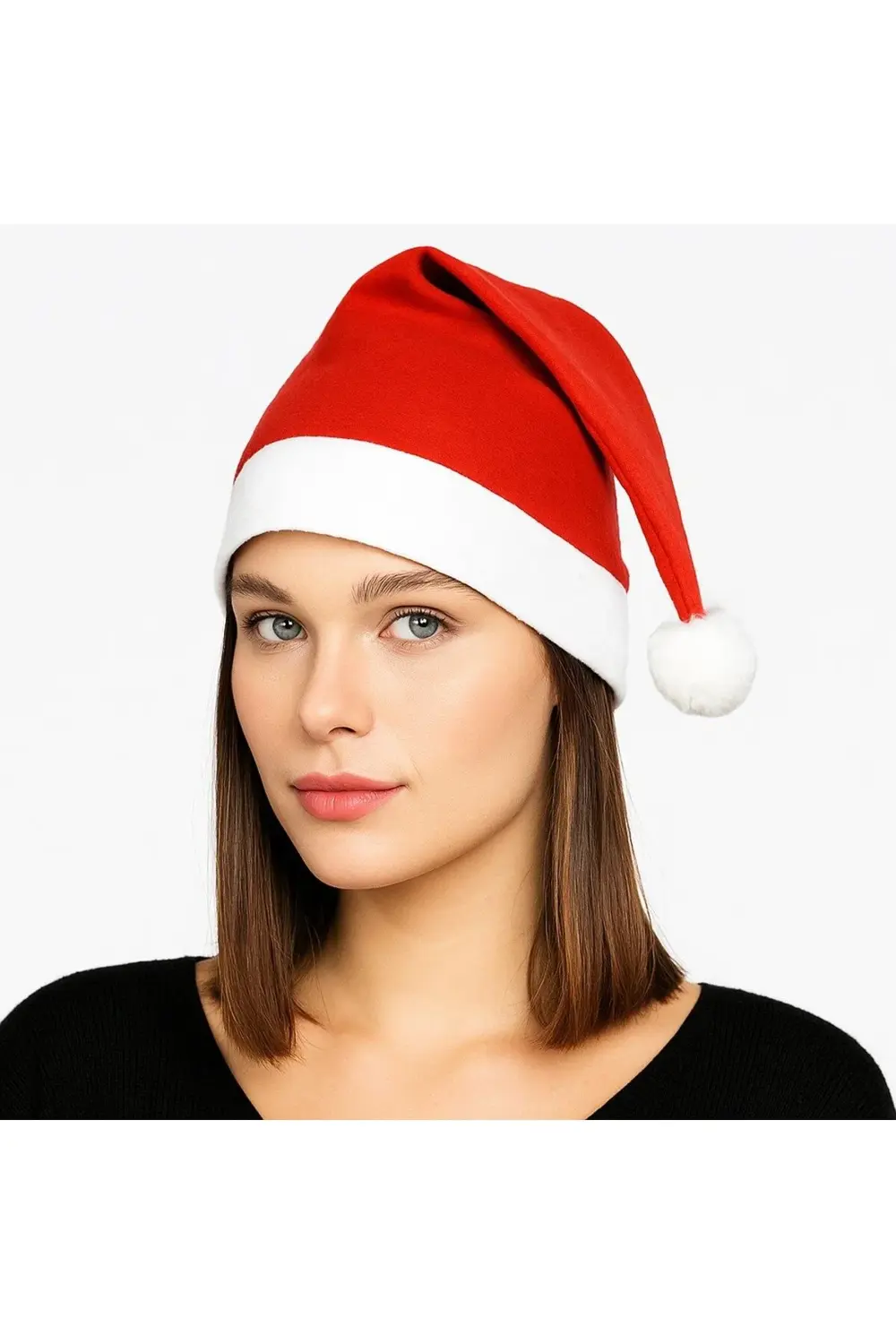 Elvin Aksesuar Kırmızı Polar Yılbaşı Noel Baba Şapkası Yetişkin