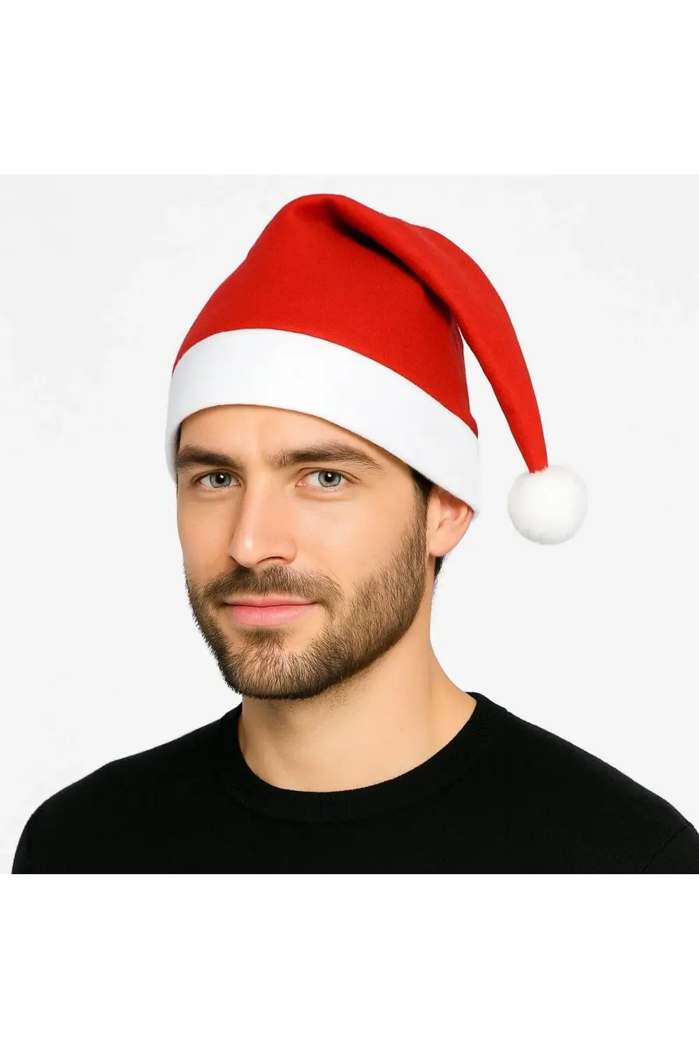 Elvin Aksesuar Kırmızı Polar Yılbaşı Noel Baba Şapkası Yetişkin