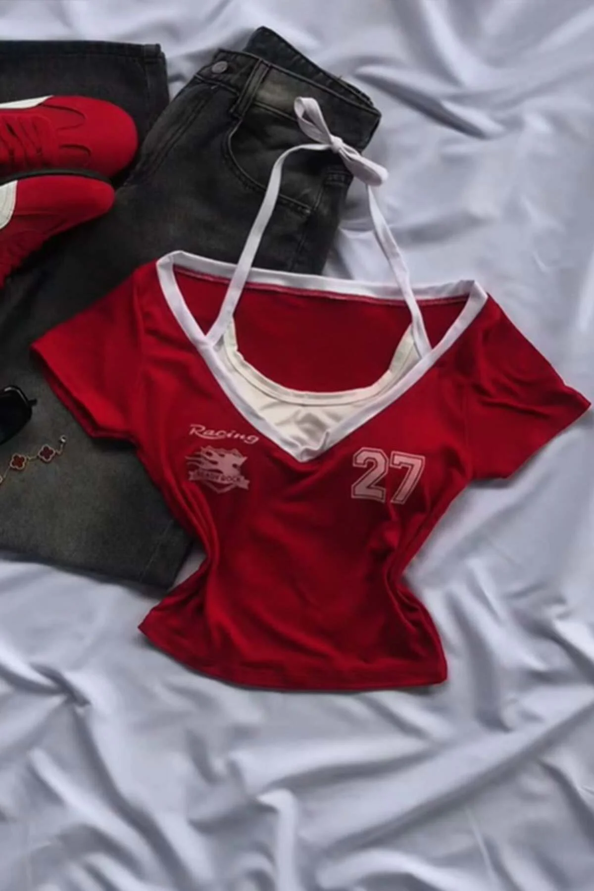 Kırmızı Racing 27 Number Ek Askılı Y2K Kısa Kollu Crop Kırmızı Racing 27 Number Ek Askılı Y2K Kısa Kollu Crop Fiyatı, Yorumları ve Özellikleri