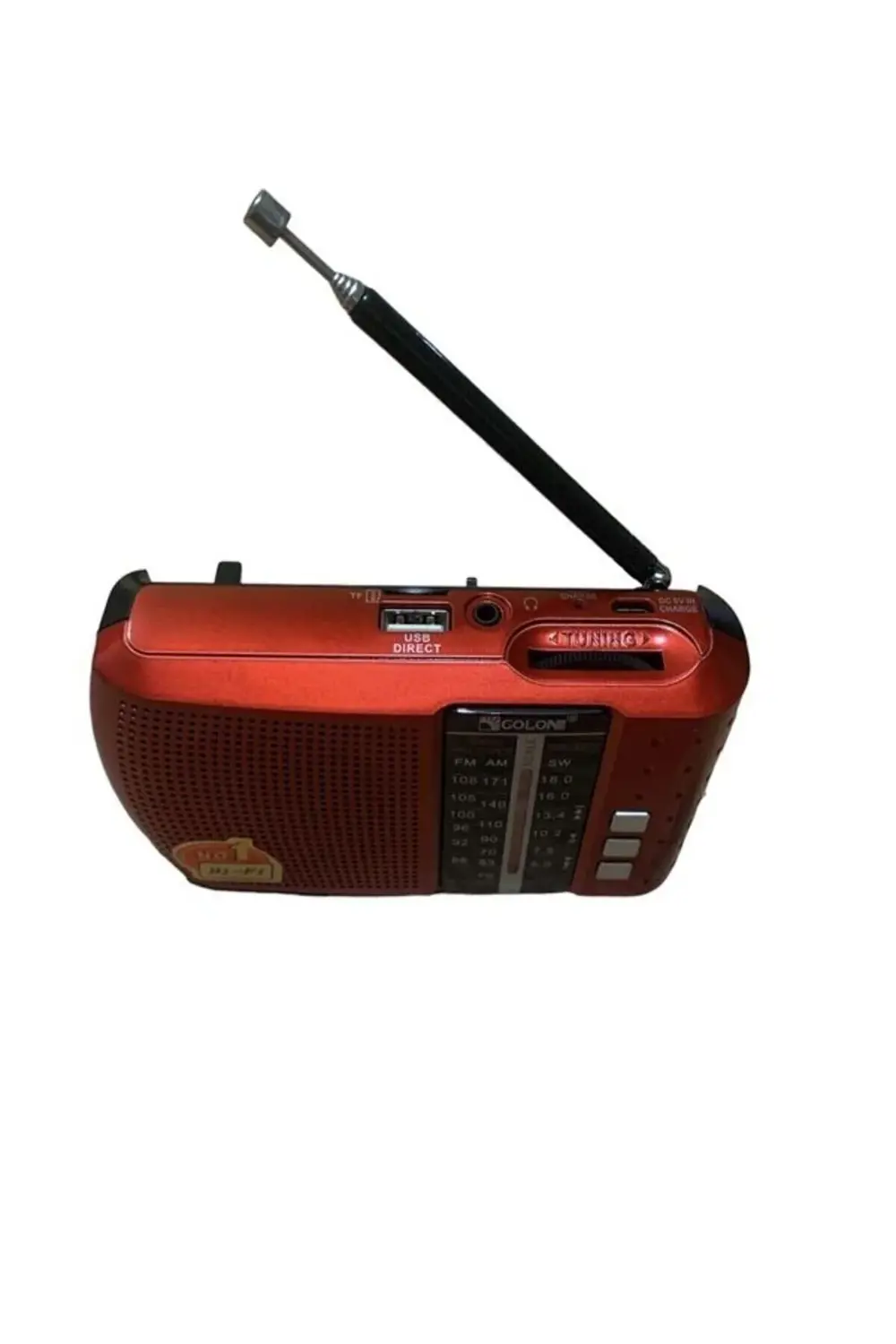 Kırmızı Radyo Bluetooth + Fm Radyolu Usb Tf Kart Şarjlı Cep Radyo