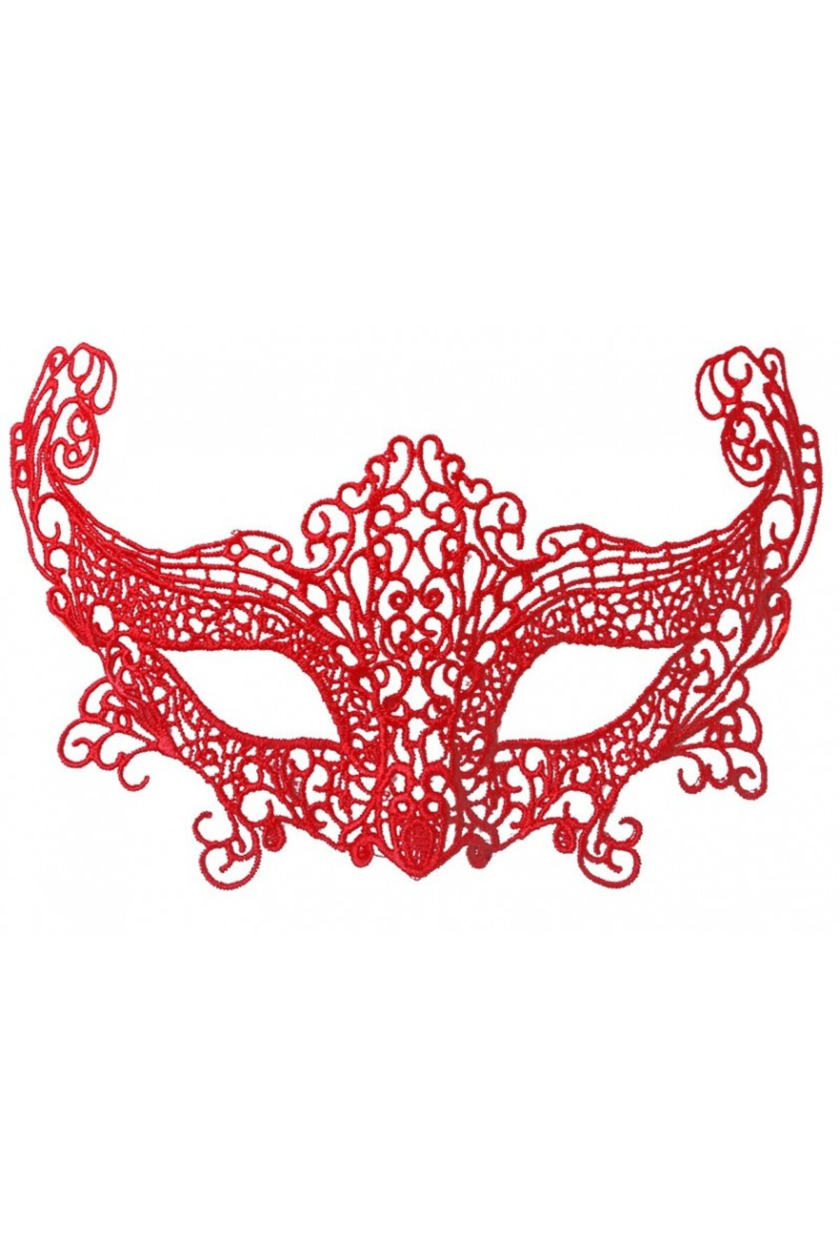 Ok Aksesuar Kırmızı Renk Dantel Örgü İşlemeli Parti Maskesi Model 3 Go5060222