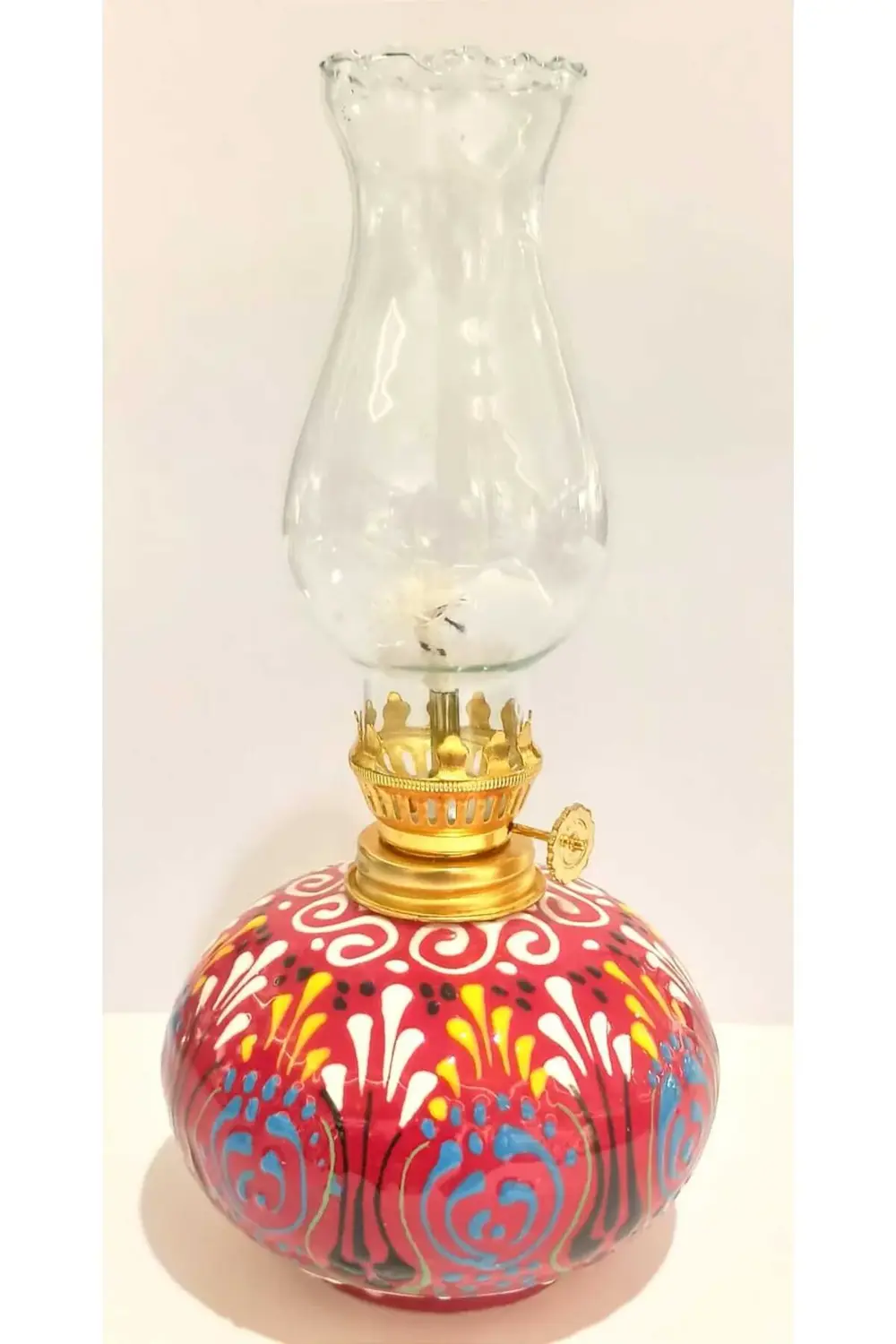 Kırmızı Renk El Yapımı Gaz Lambası