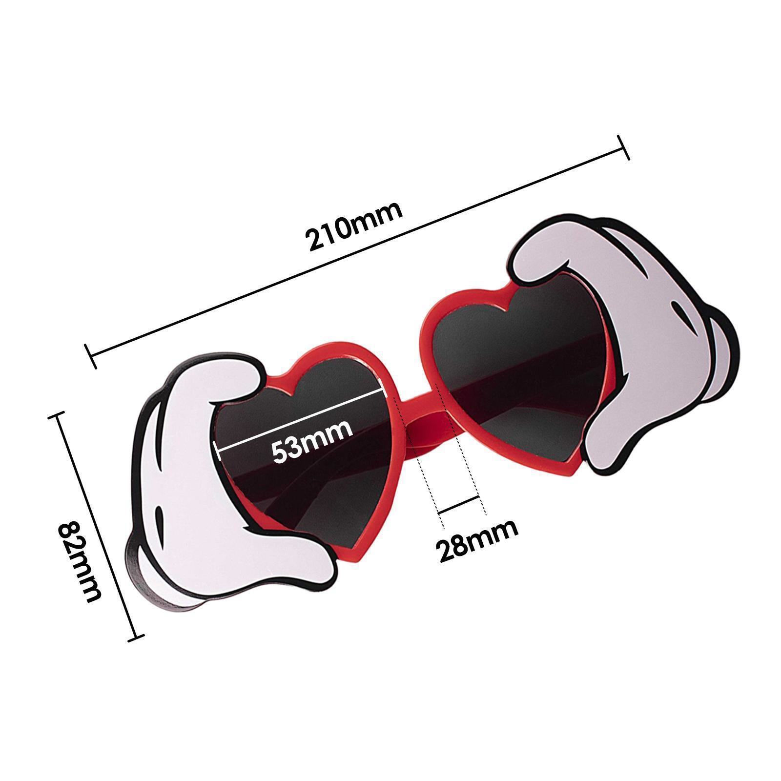 Just Cheap Store Kirmizi Renk Kalp Şekilli El Figürlü Parti Gözlüğü 21X8 Cm