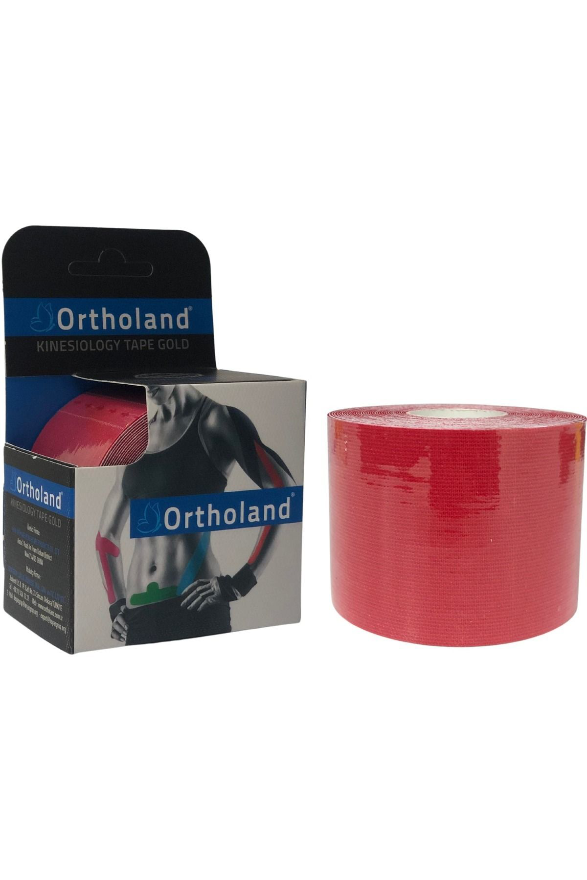 Ortholand Kırmızı Renk Kinesi Band Sporcu Kas Ağrı Bandı Kinezyo Tape