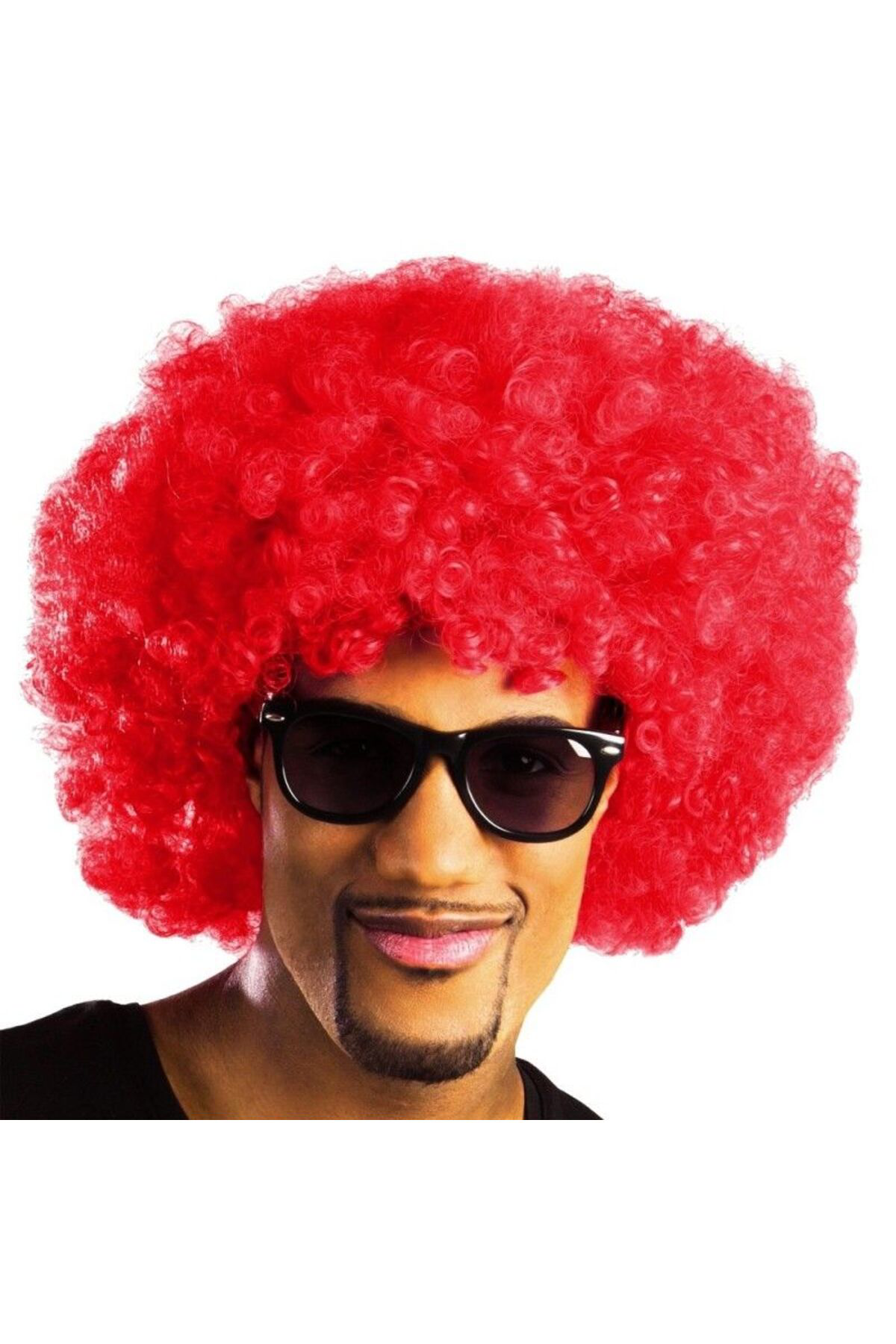 Ok Aksesuar Kırmızı Renk Kıvırcık Afro Bonus Peruk Go50606918860