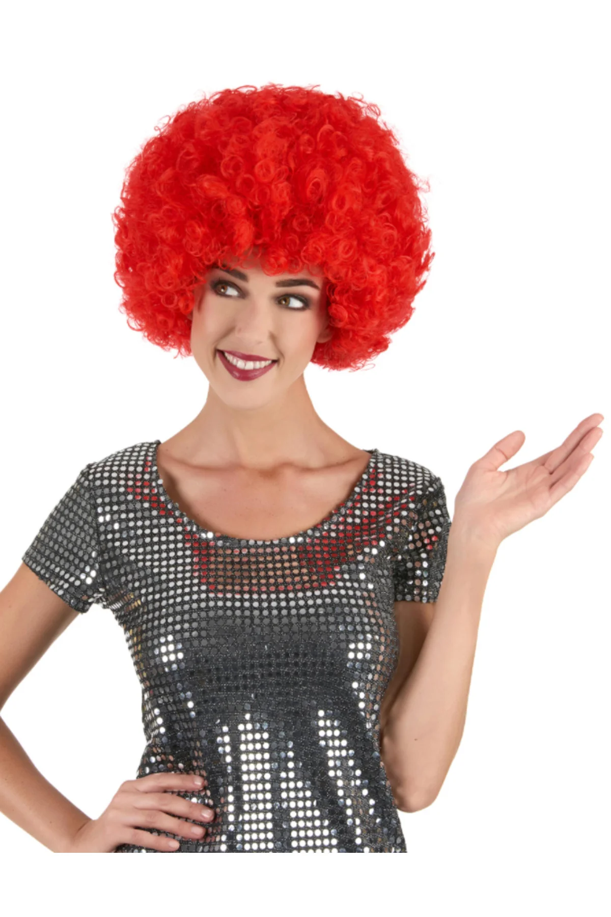 Kırmızı Renk Kıvırcık Afro Bonus Peruk GO50606918860
