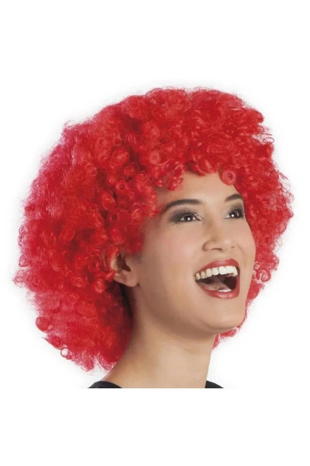 Kırmızı Renk Kıvırcık Afro Bonus Peruk