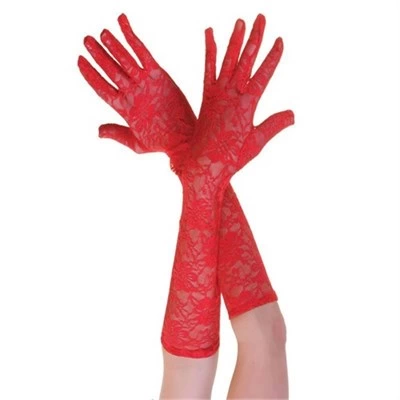 Just Cheap Store Kirmizi Renk Orta Boy Dantelli Eldiven