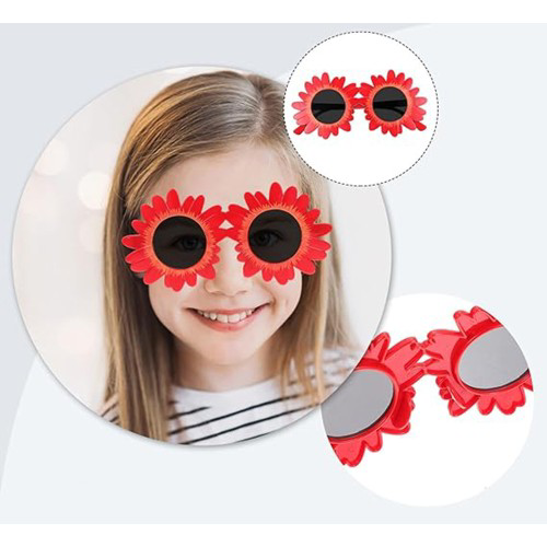Kırmızı Renk Papatya Şekilli Parti Gözlüğü - Eğlenceli ve Renkli Kırmızı Renk Papatya Şekilli Parti Gözlüğü - Eğlenceli ve Renkli