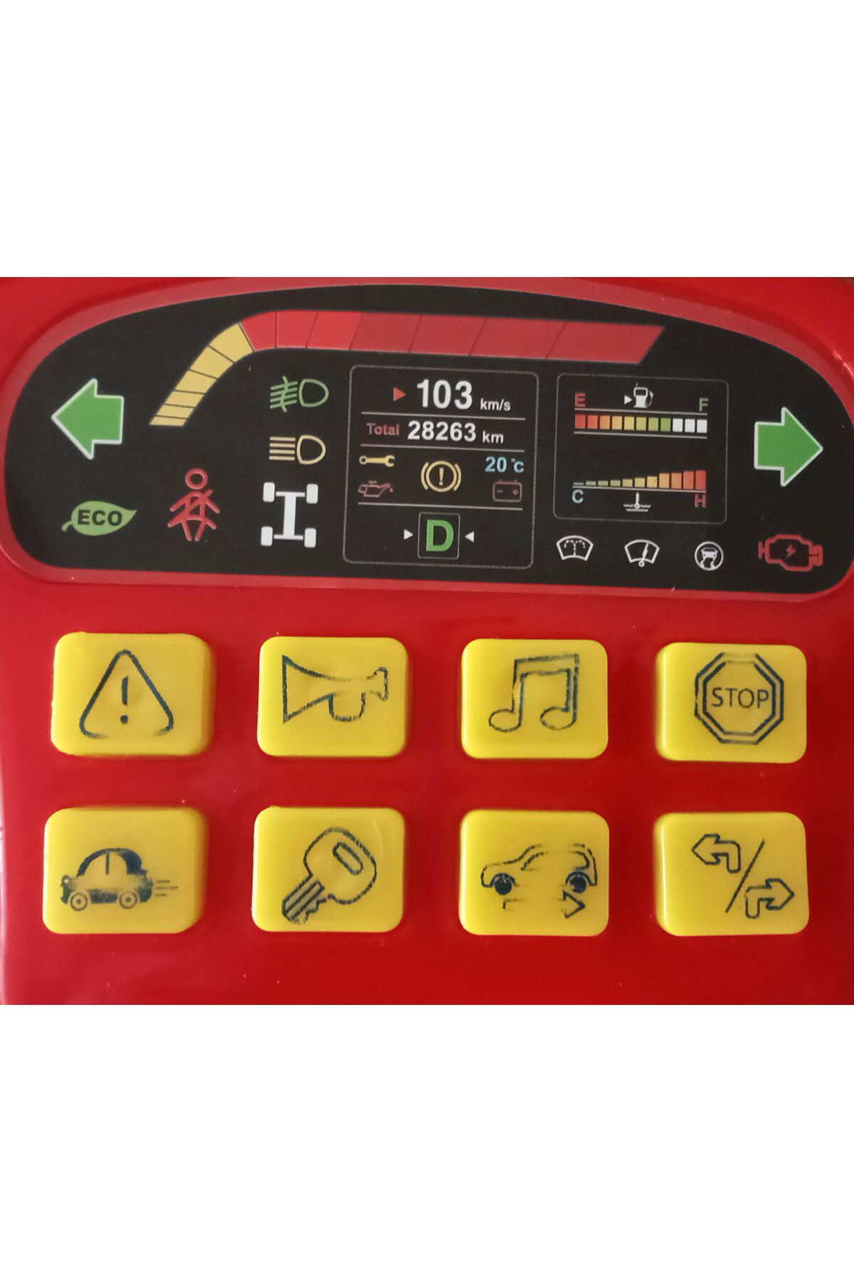 Kırmızı Renk Pilli Türkçe Müzikli Oyuncak Direksiyon 20x20 cm