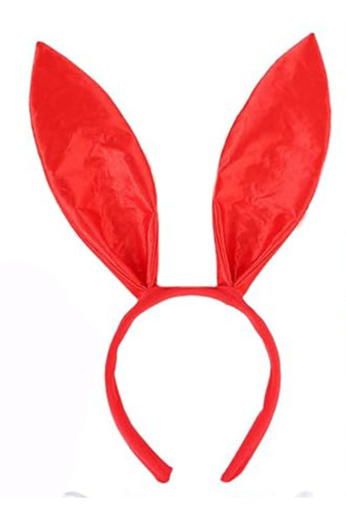 Ok Aksesuar Kırmızı Renk Saten Kaplama Şekil Verilebilir Tavşan Kulak Taç 35X