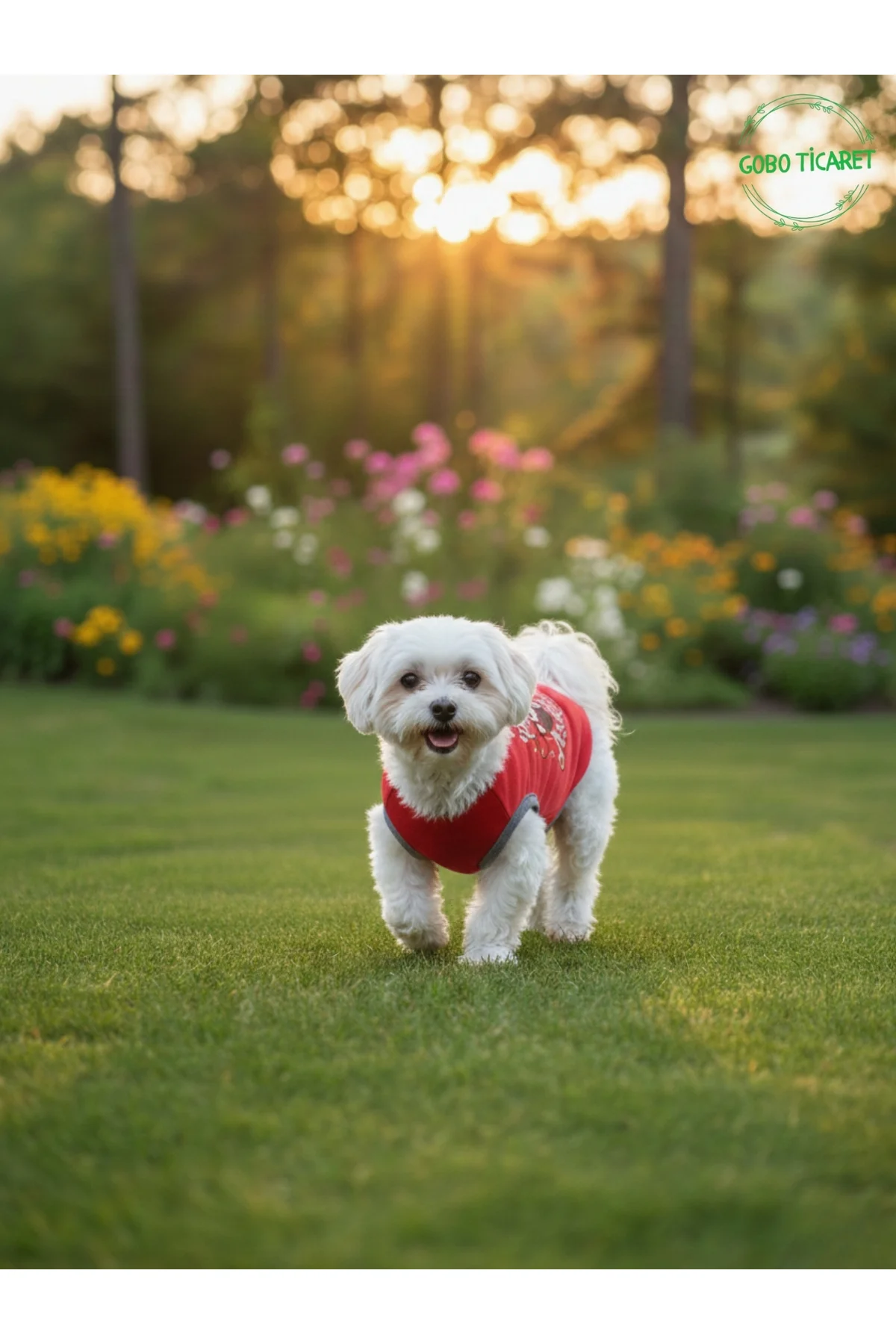 Kırmızı Renkli Patili Aşk Baskılı Kedi ve Köpek Kıyafeti Tişörtü 