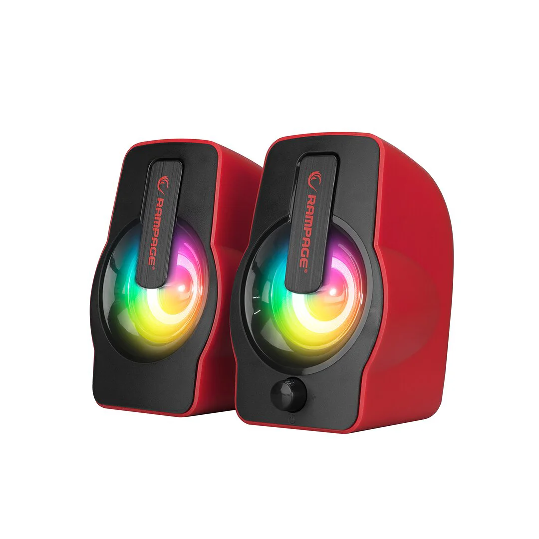 Kırmızı - Rgb Işıklı 1+1 Hoparlör Speakaer Set Usb Kablo 2.0 Multimedya - 6W Kırmızı - Rgb Işıklı 1+1 Hoparlör Speakaer Set Usb Kablo 2.0 Multimedya - 6W