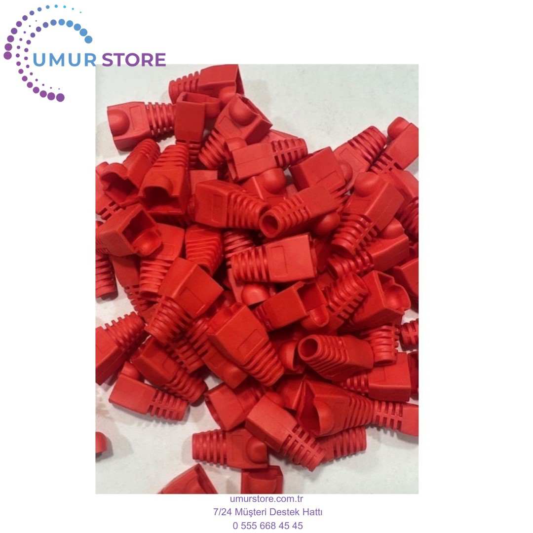 Kırmızı RJ45 Kılıf Kırmız Cat6 Kılıf Kırmızı Cat5 Kılıf 100 Adet
