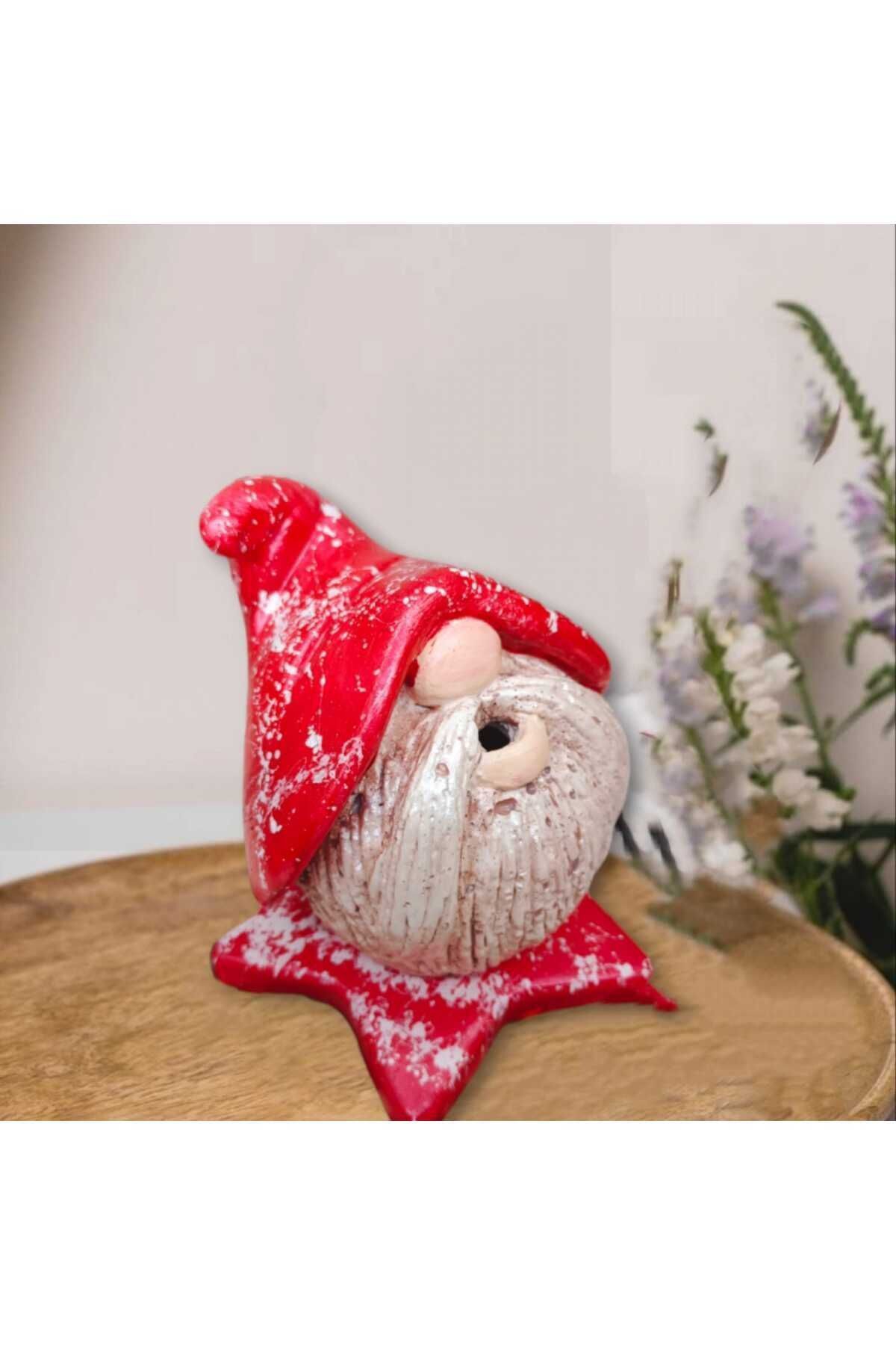 Dodemert Home Kırmızı Şapkalı Pala Gnome Beton Tütsülük