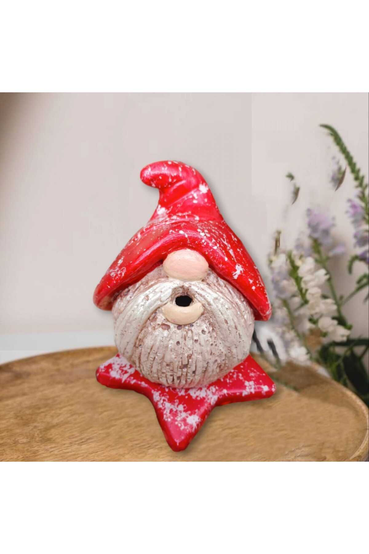 Dodemert Home Kırmızı Şapkalı Pala Gnome Beton Tütsülük