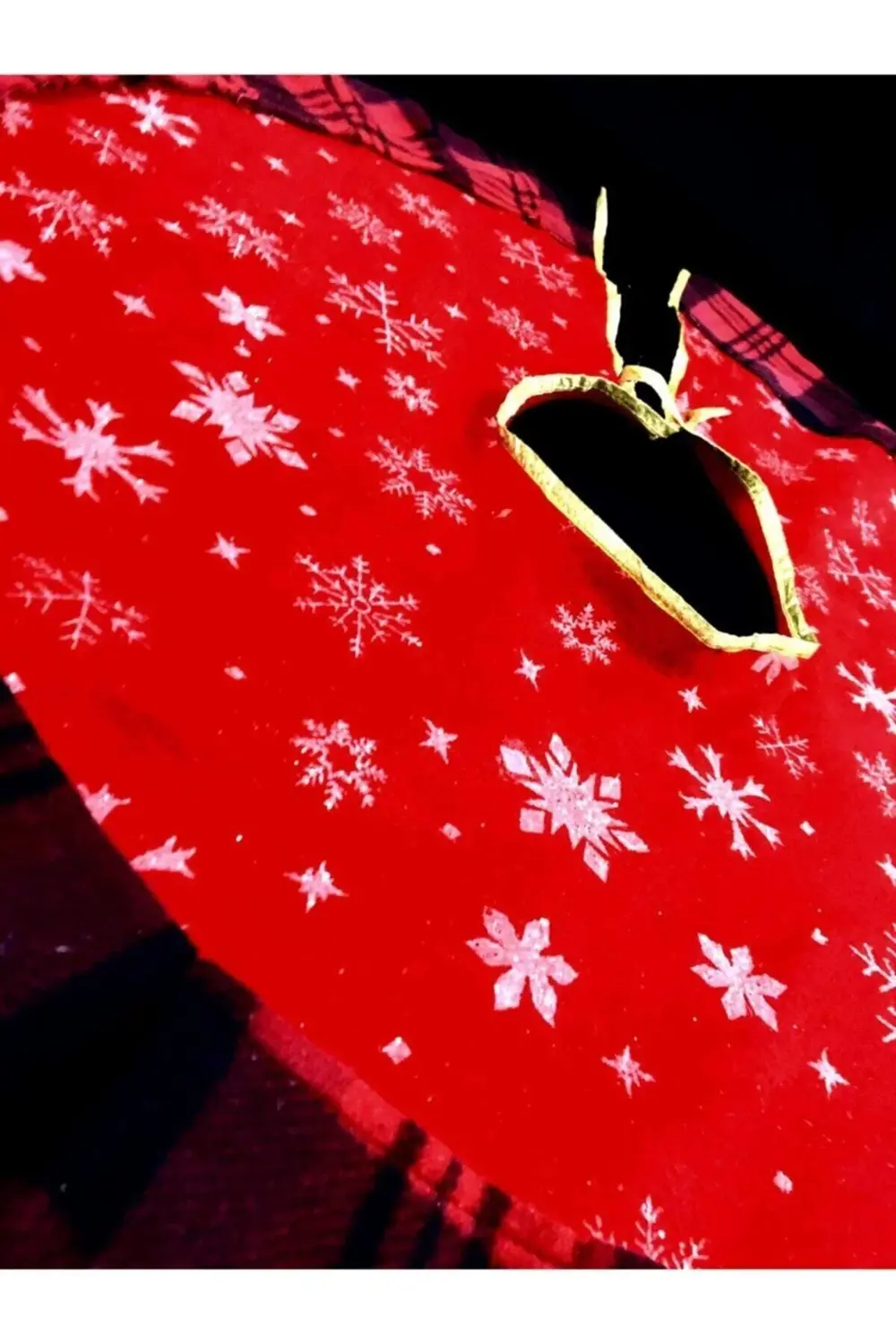 Kırmızı Simli Ekoseliyılbaşı Ağaç Altı Örtüsü / Yılbaşı Ağaç Altı