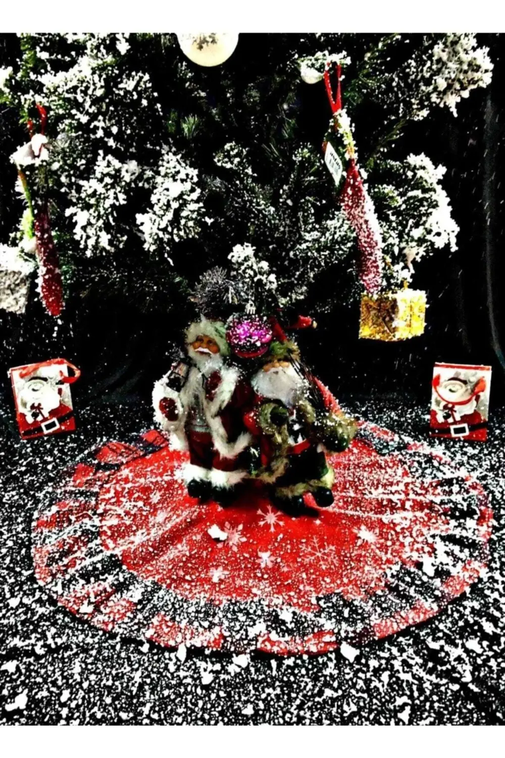 Kırmızı Simli Ekoseliyılbaşı Ağaç Altı Örtüsü / Yılbaşı Ağaç Altı