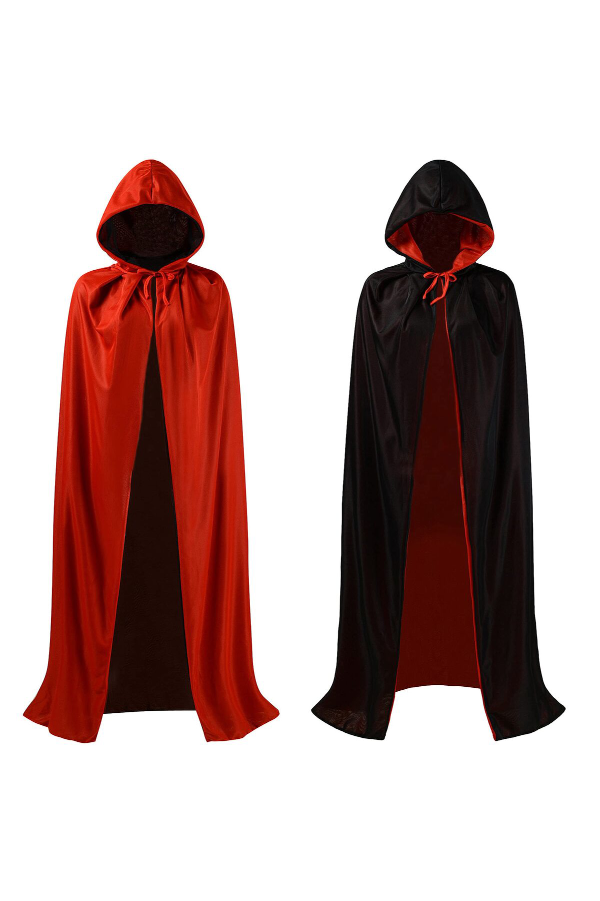 Rengarenk Kostüm Kirmizi Siyah Çift Tarafli Pelerin